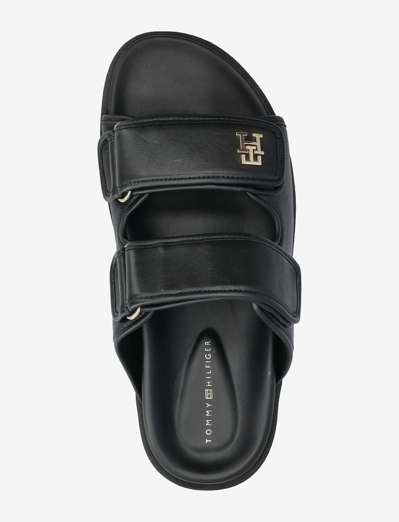 Tommy Hilfiger - DOUBLE STRAP LEATHER SANDAL - kontsata sandaalid - black - 3