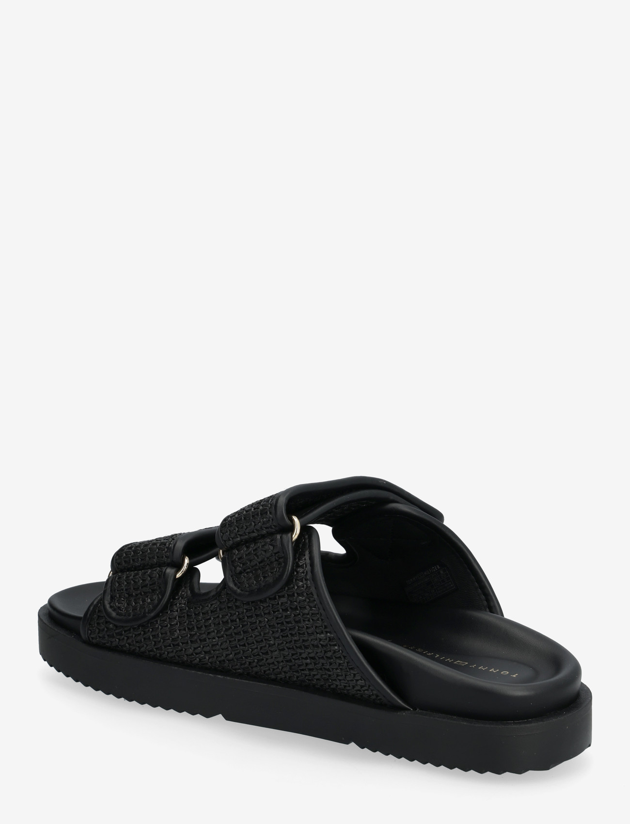 Tommy Hilfiger - DOUBLE STRAP RAFFIA SANDAL - flade sandaler - black - 2