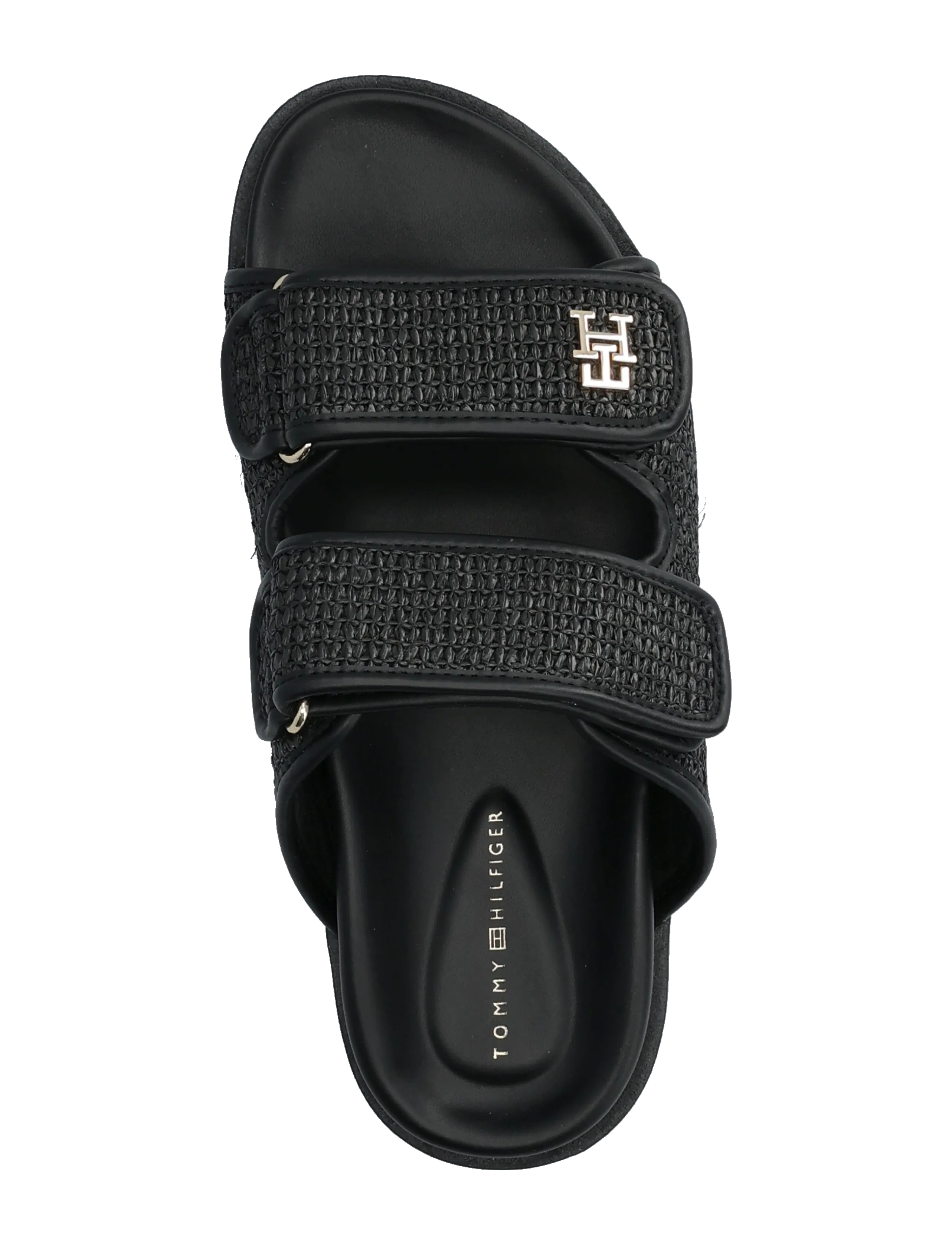 Tommy Hilfiger - DOUBLE STRAP RAFFIA SANDAL - kontsata sandaalid - black - 3