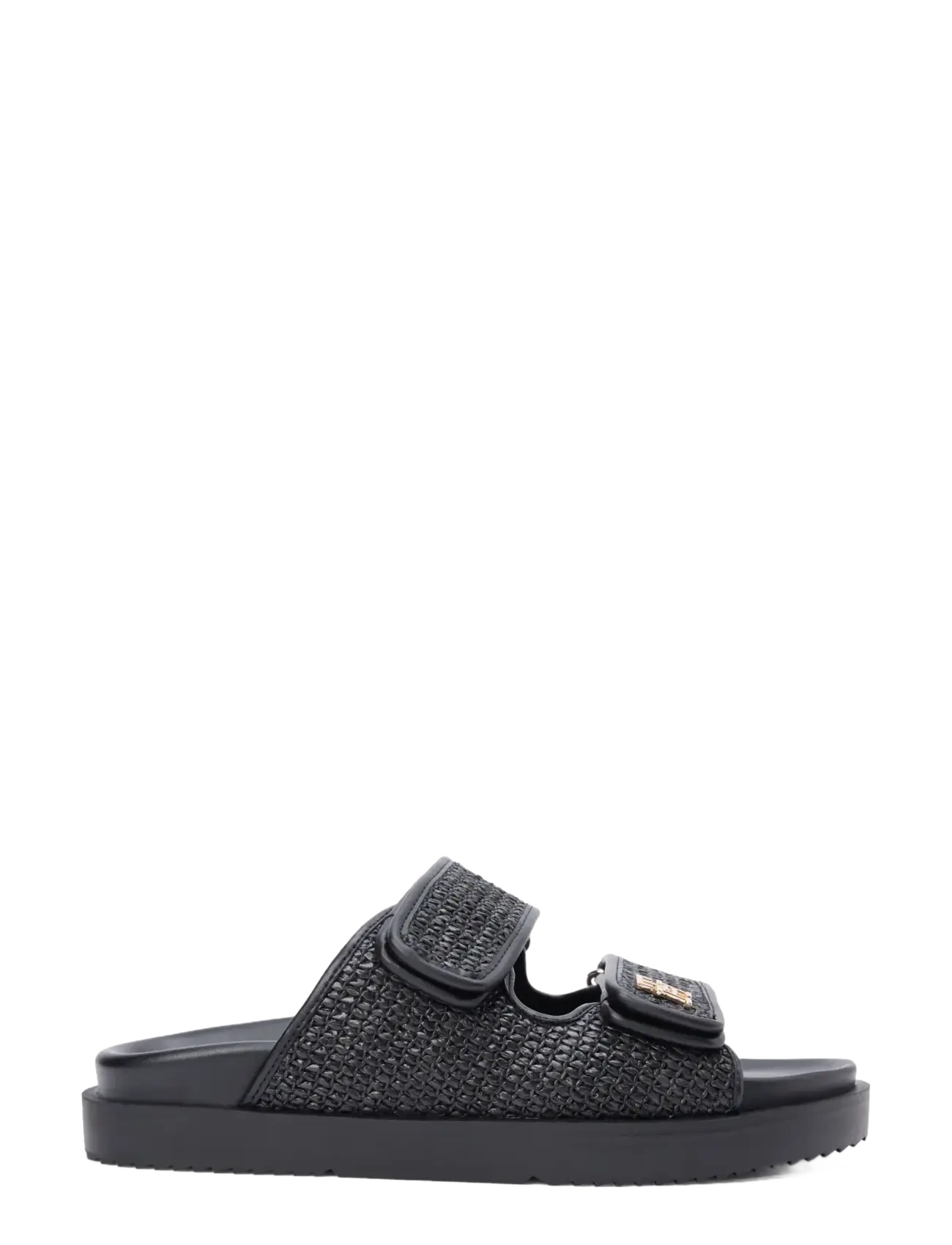 Tommy Hilfiger - DOUBLE STRAP RAFFIA SANDAL - kontsata sandaalid - black - 5