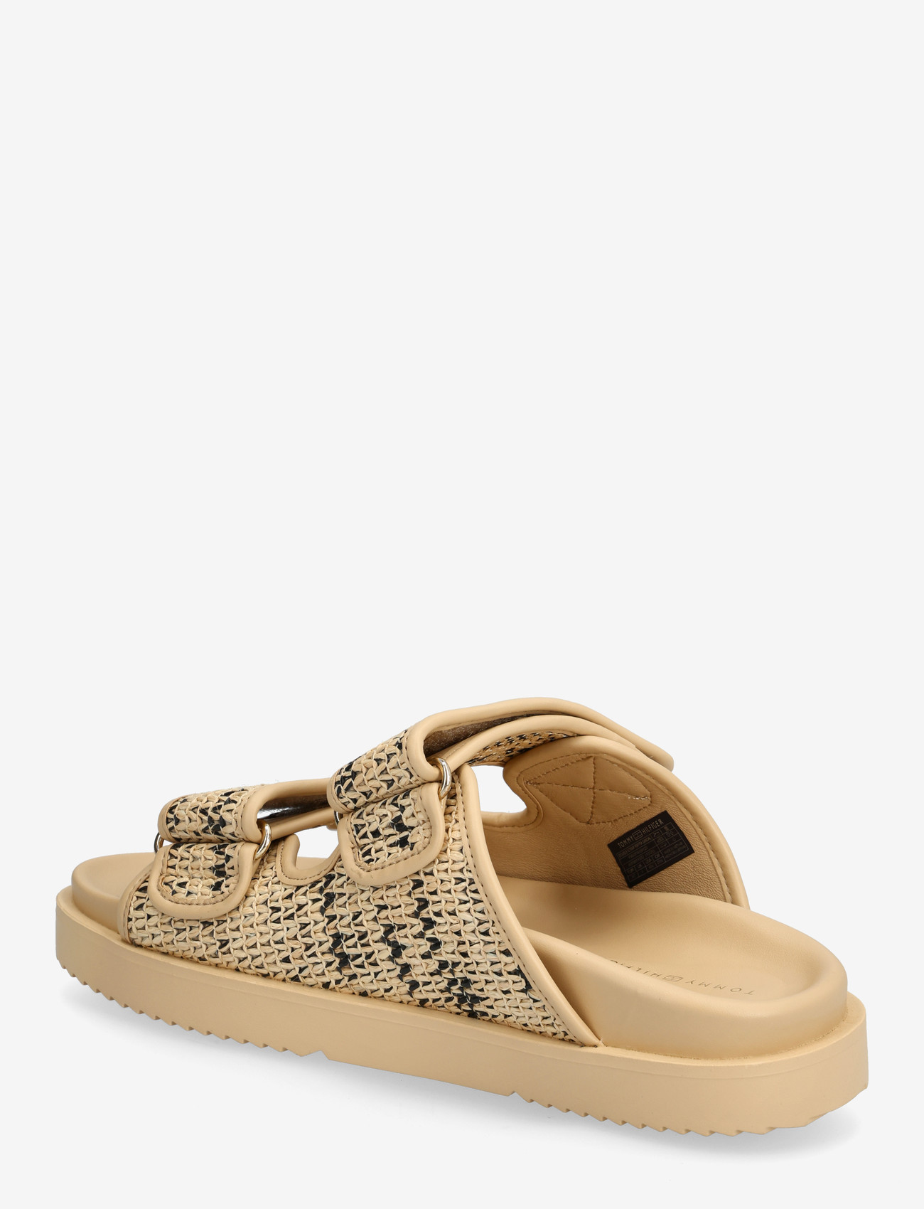 Tommy Hilfiger - DOUBLE STRAP RAFFIA SANDAL - flache sandalen - natural black - 2