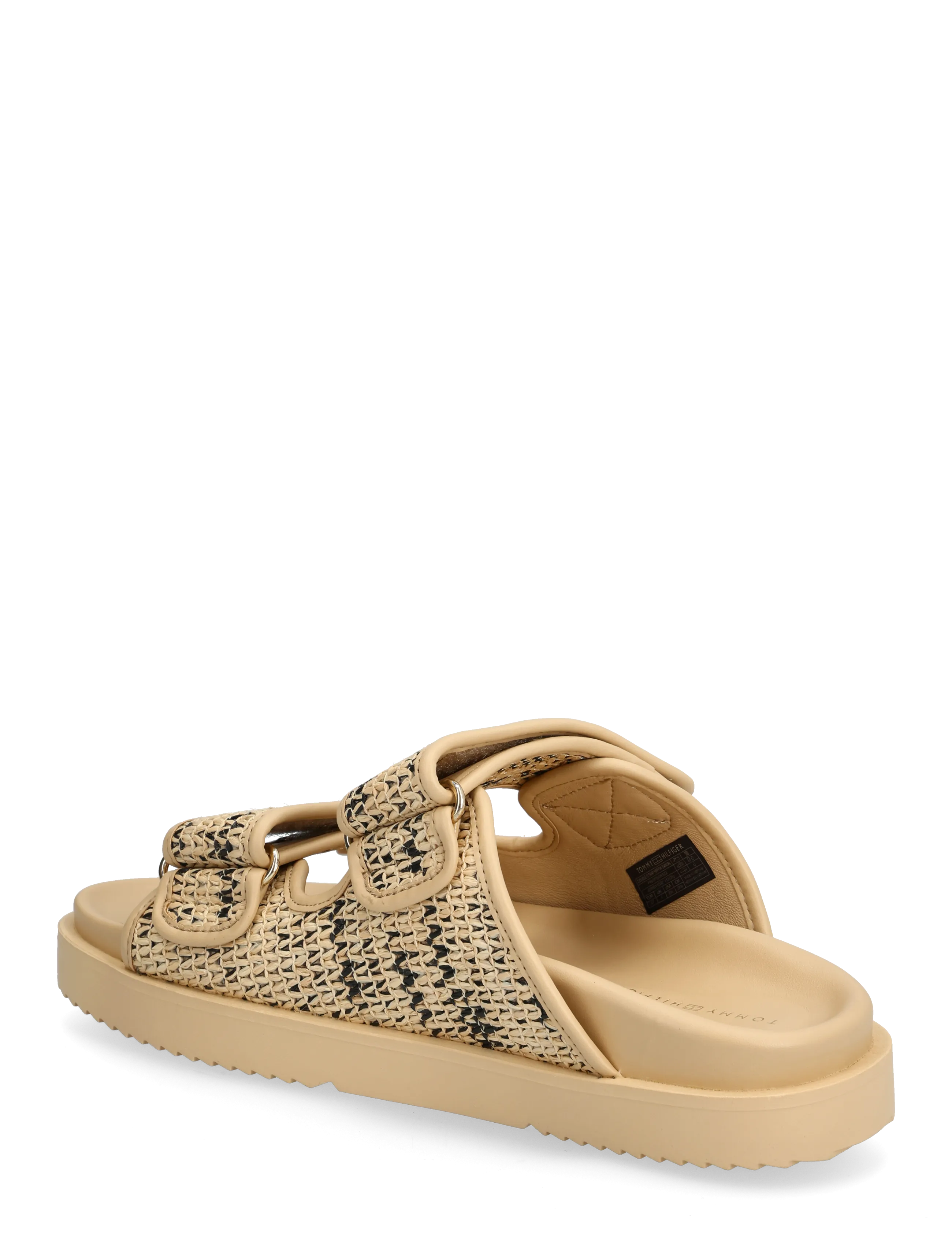 Tommy Hilfiger - DOUBLE STRAP RAFFIA SANDAL - flade sandaler - natural black - 2