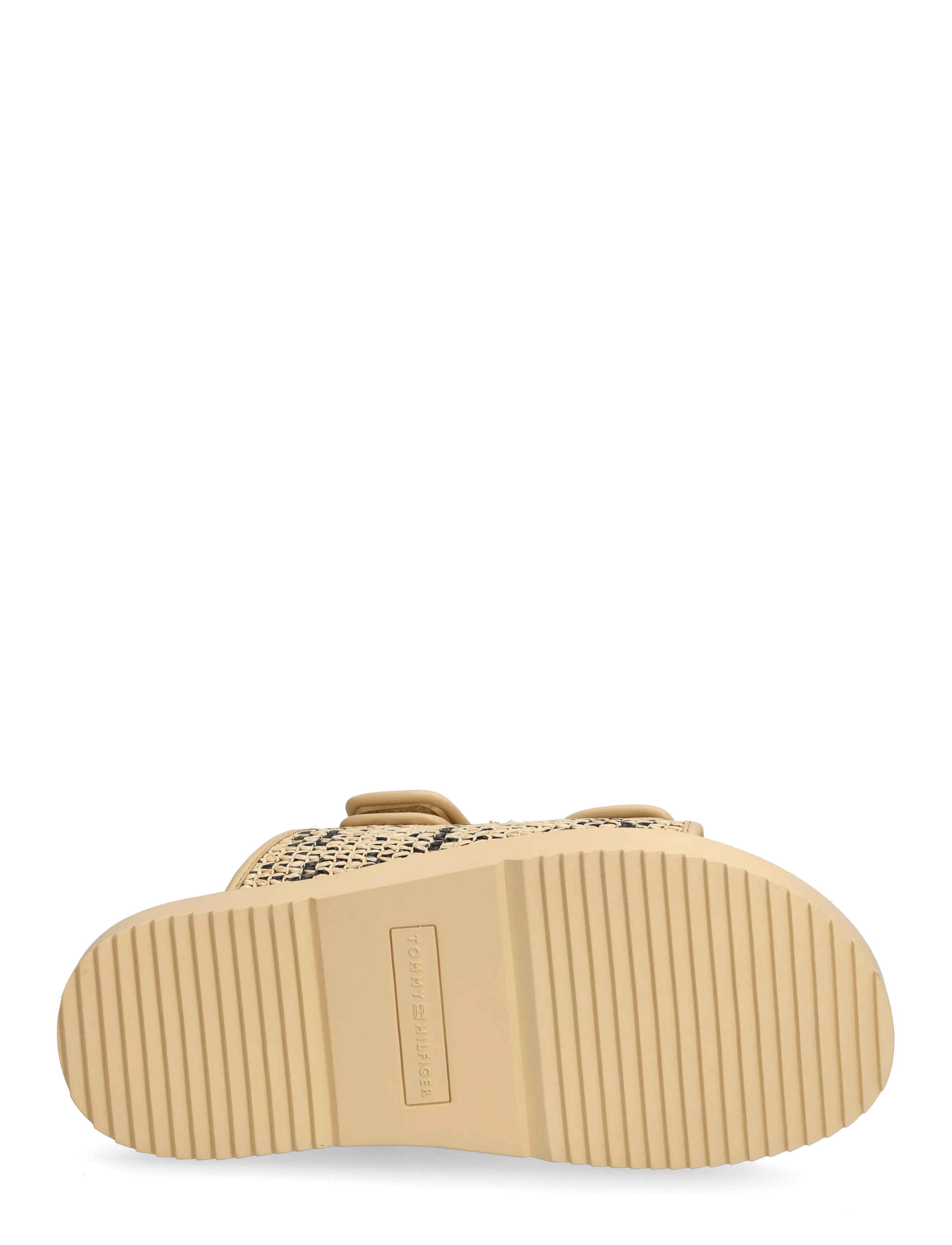 Tommy Hilfiger - DOUBLE STRAP RAFFIA SANDAL - flade sandaler - natural black - 4