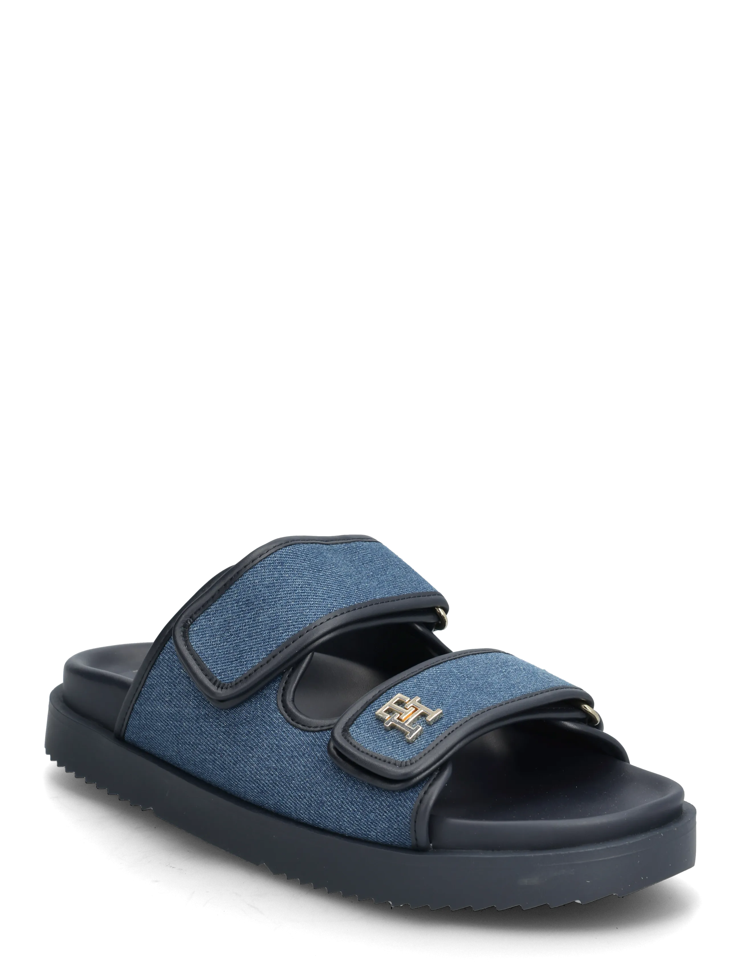 Tommy Hilfiger Double Strap Denim Sandal, 38, Sandals, Blau - Flat Frauen