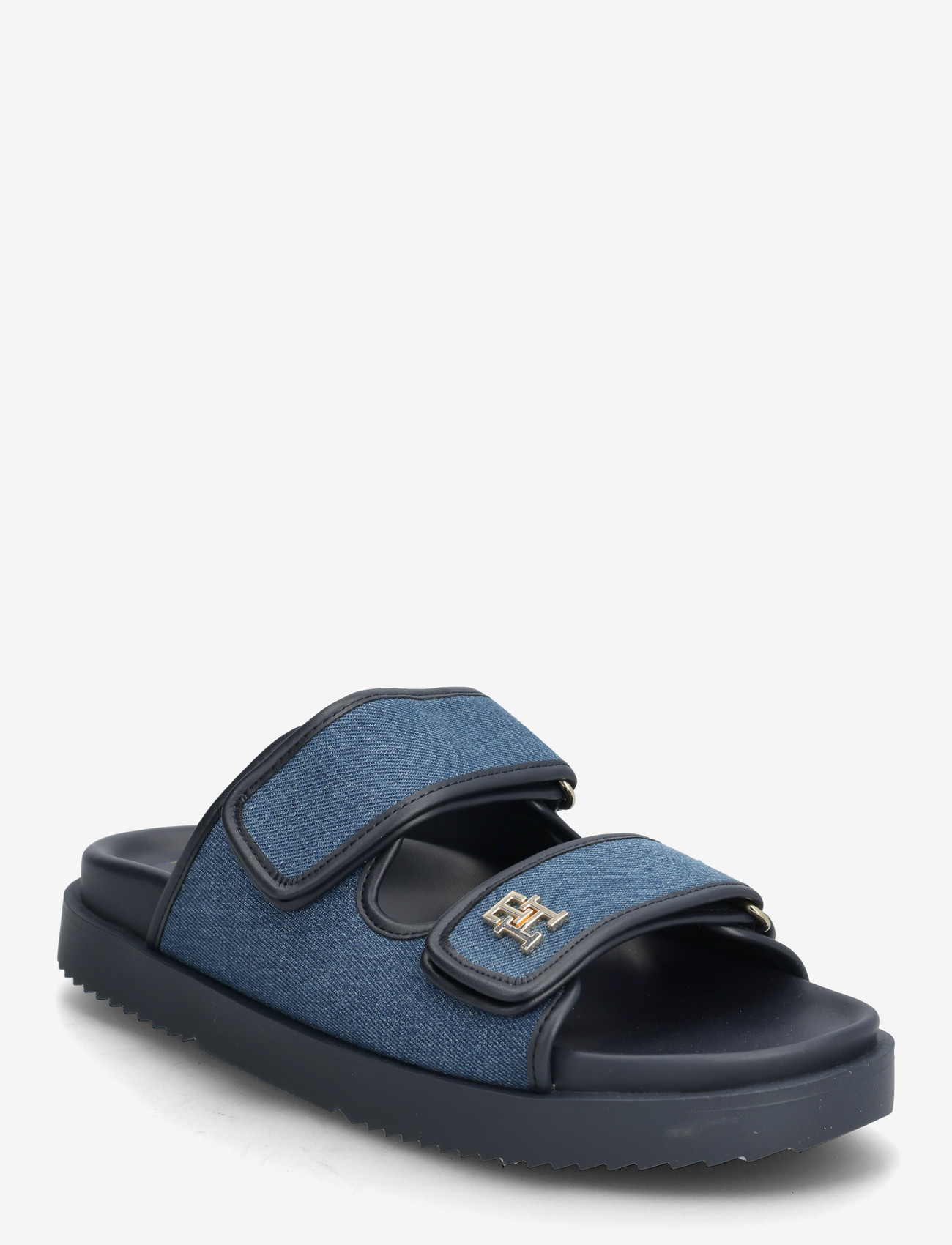 Tommy Hilfiger - DOUBLE STRAP DENIM SANDAL - flade sandaler - denim - 0