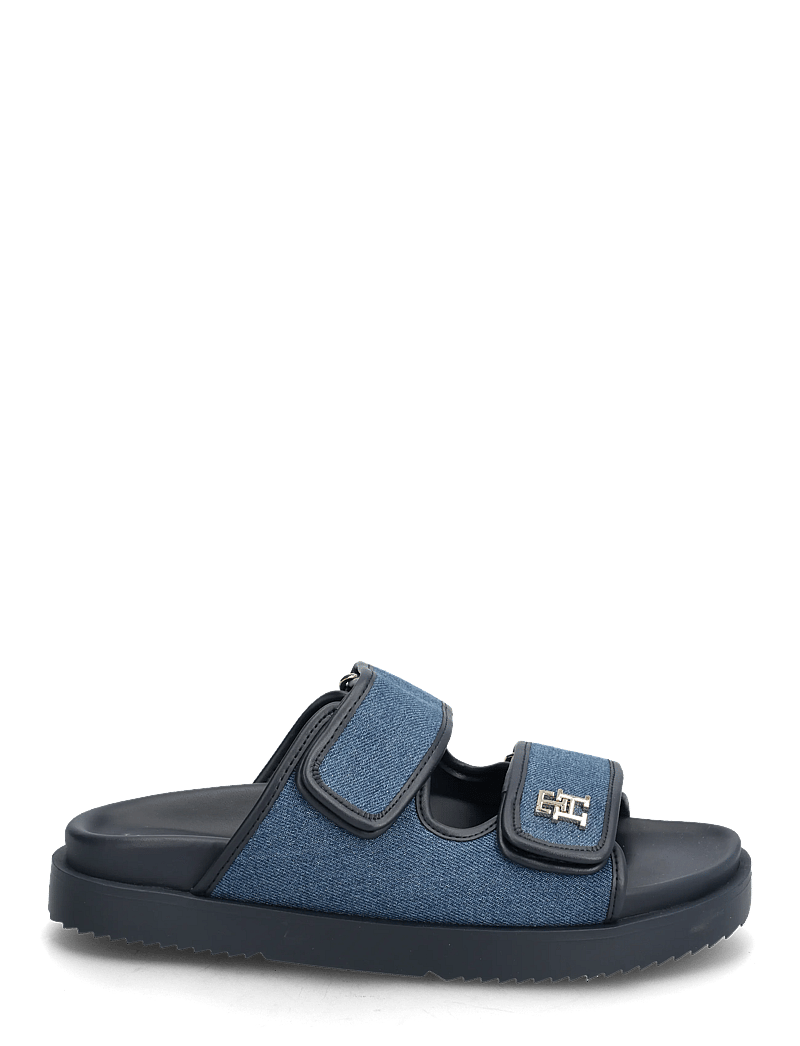 Tommy Hilfiger - DOUBLE STRAP DENIM SANDAL - flade sandaler - denim - 1