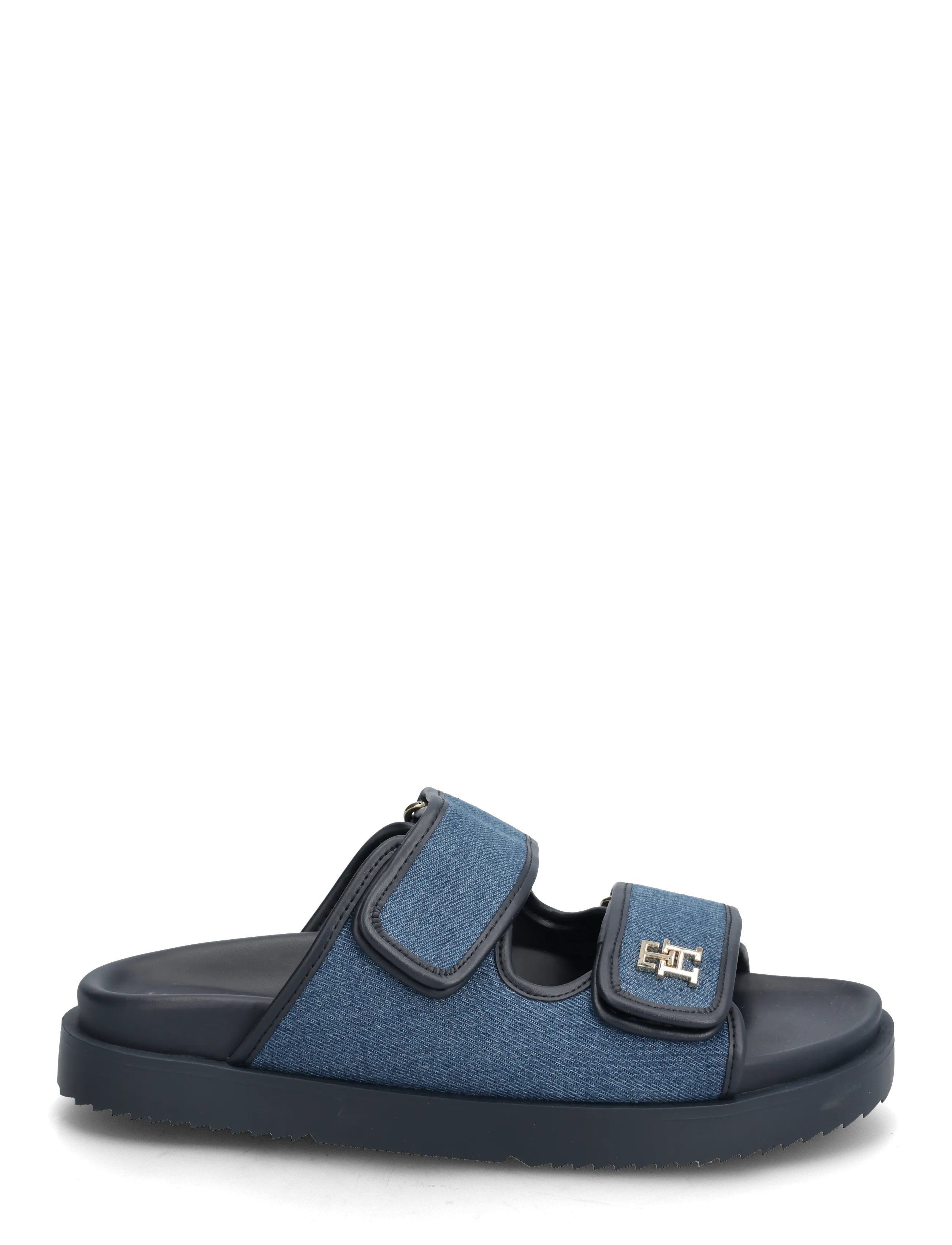 Tommy Hilfiger - DOUBLE STRAP DENIM SANDAL - platta sandaler - denim - 1