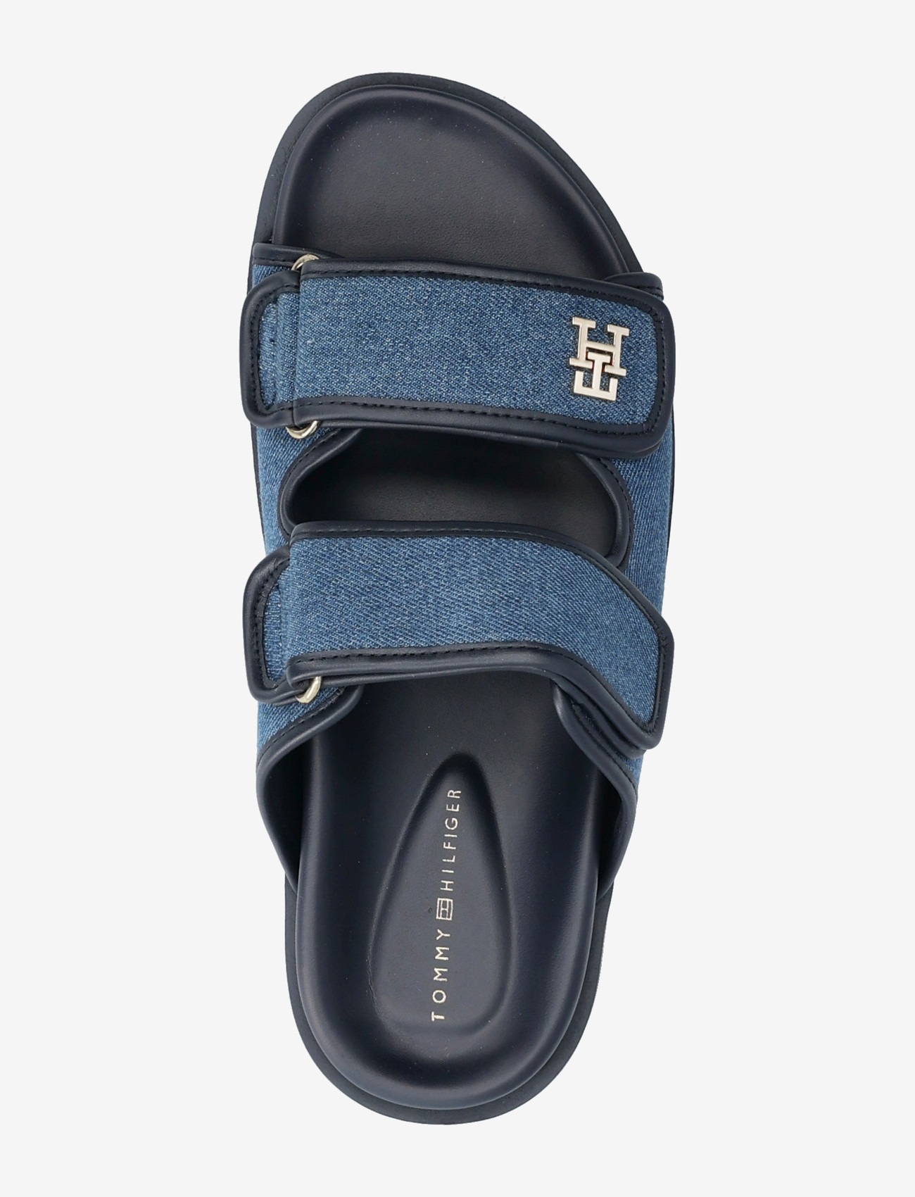 Tommy Hilfiger - DOUBLE STRAP DENIM SANDAL - flade sandaler - denim - 3