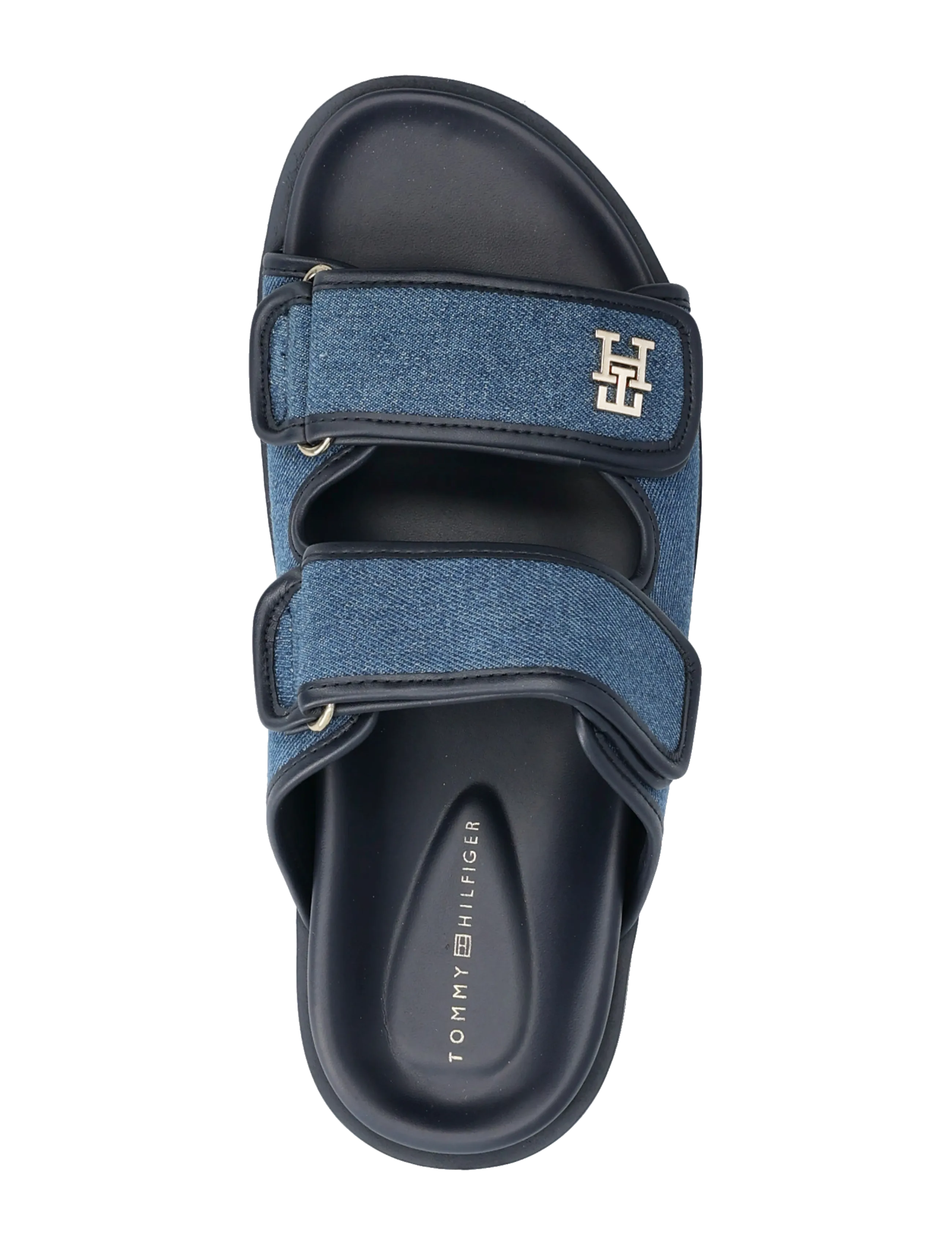 Tommy Hilfiger - DOUBLE STRAP DENIM SANDAL - sandales plates - denim - 3
