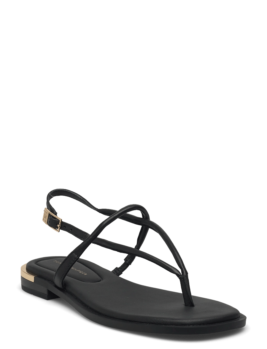 Tommy Hilfiger - GOLD HEEL DRESSY SANDAL - madalad sandaalid - black - 0