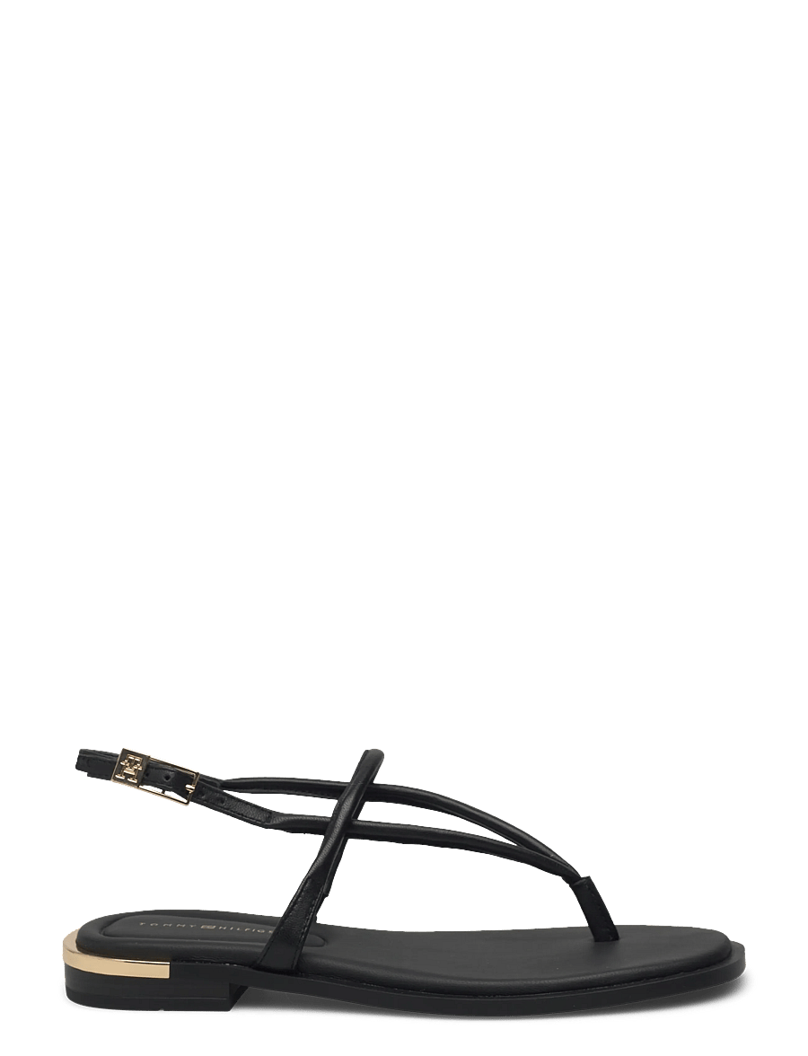 Tommy Hilfiger - GOLD HEEL DRESSY SANDAL - madalad sandaalid - black - 1