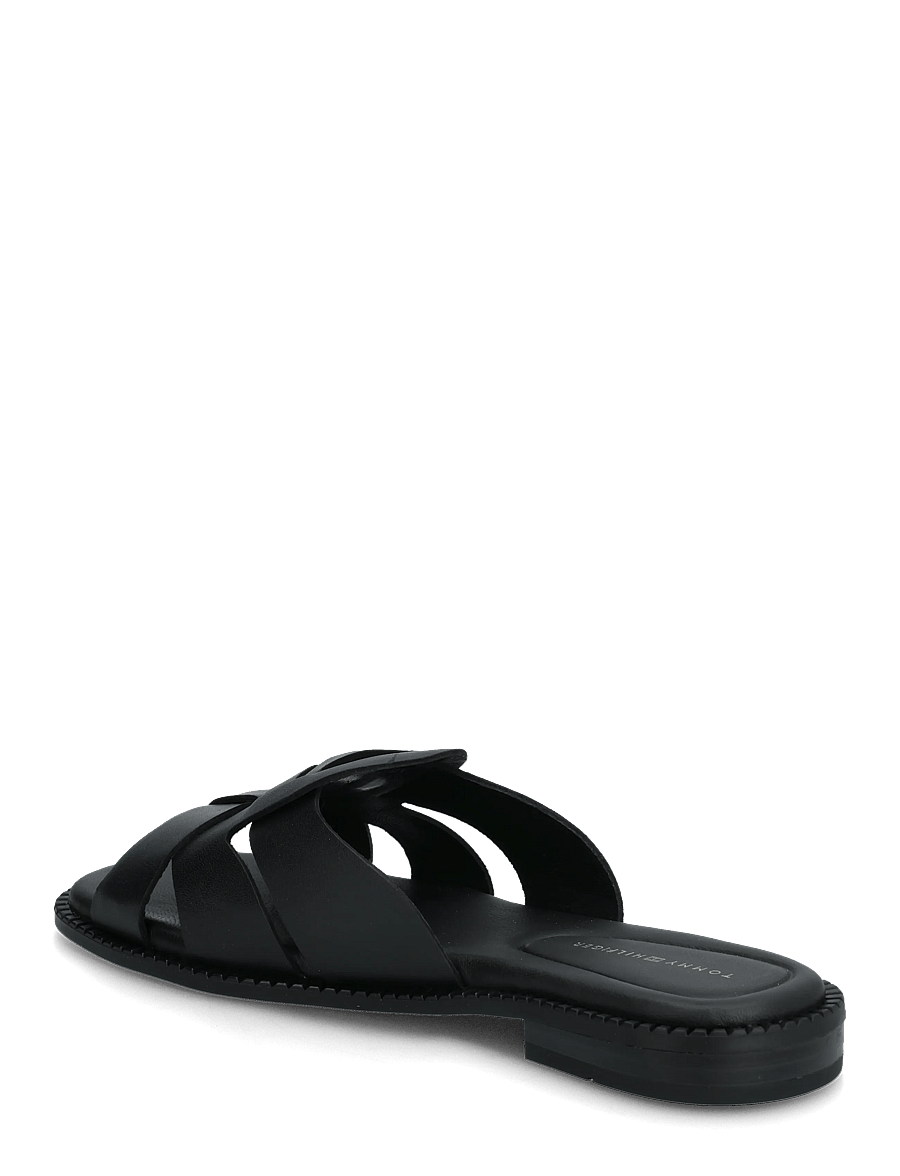 Tommy Hilfiger - COIN LEATHER SANDAL - flade sandaler - black - 2