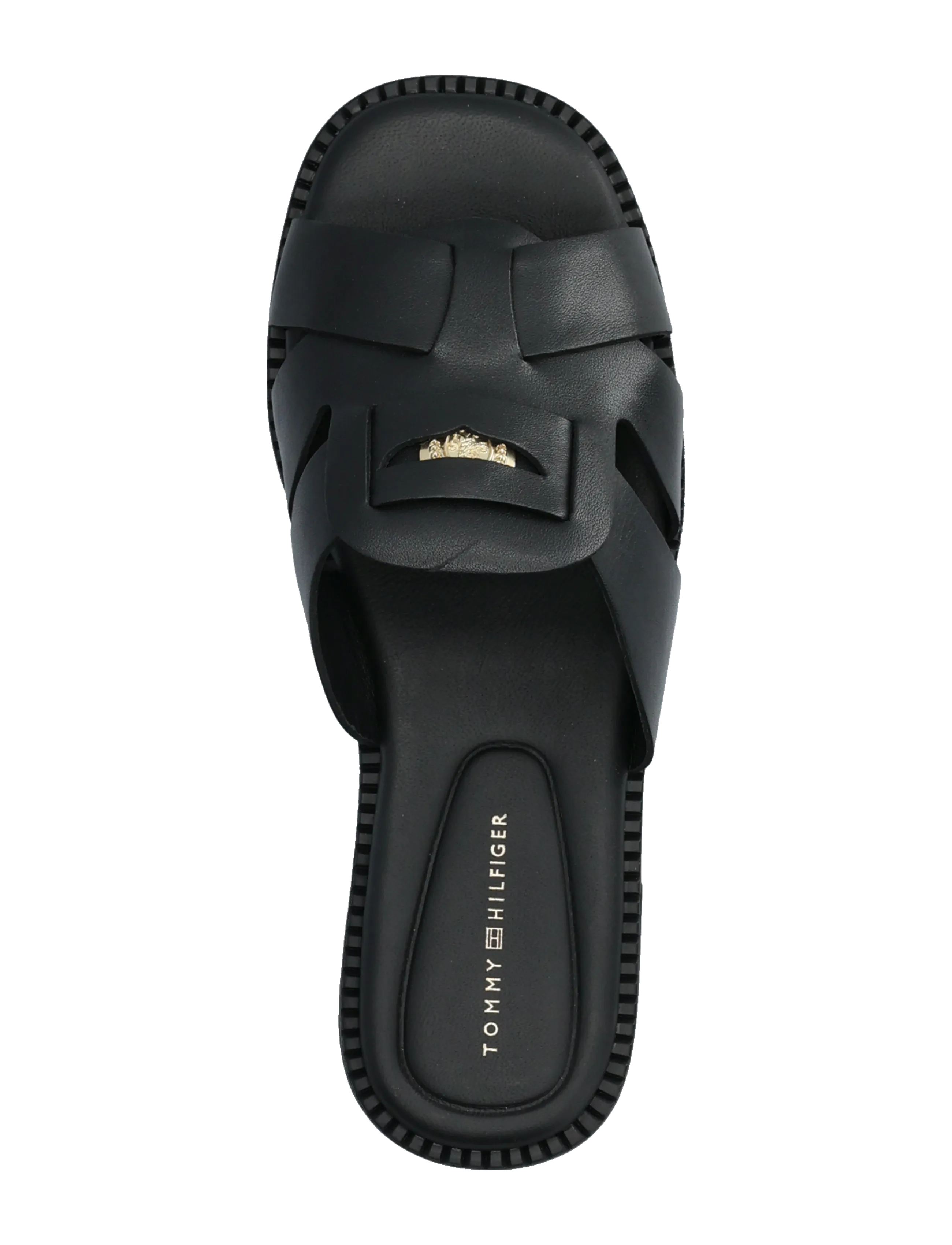 Tommy Hilfiger - COIN LEATHER SANDAL - flade sandaler - black - 3