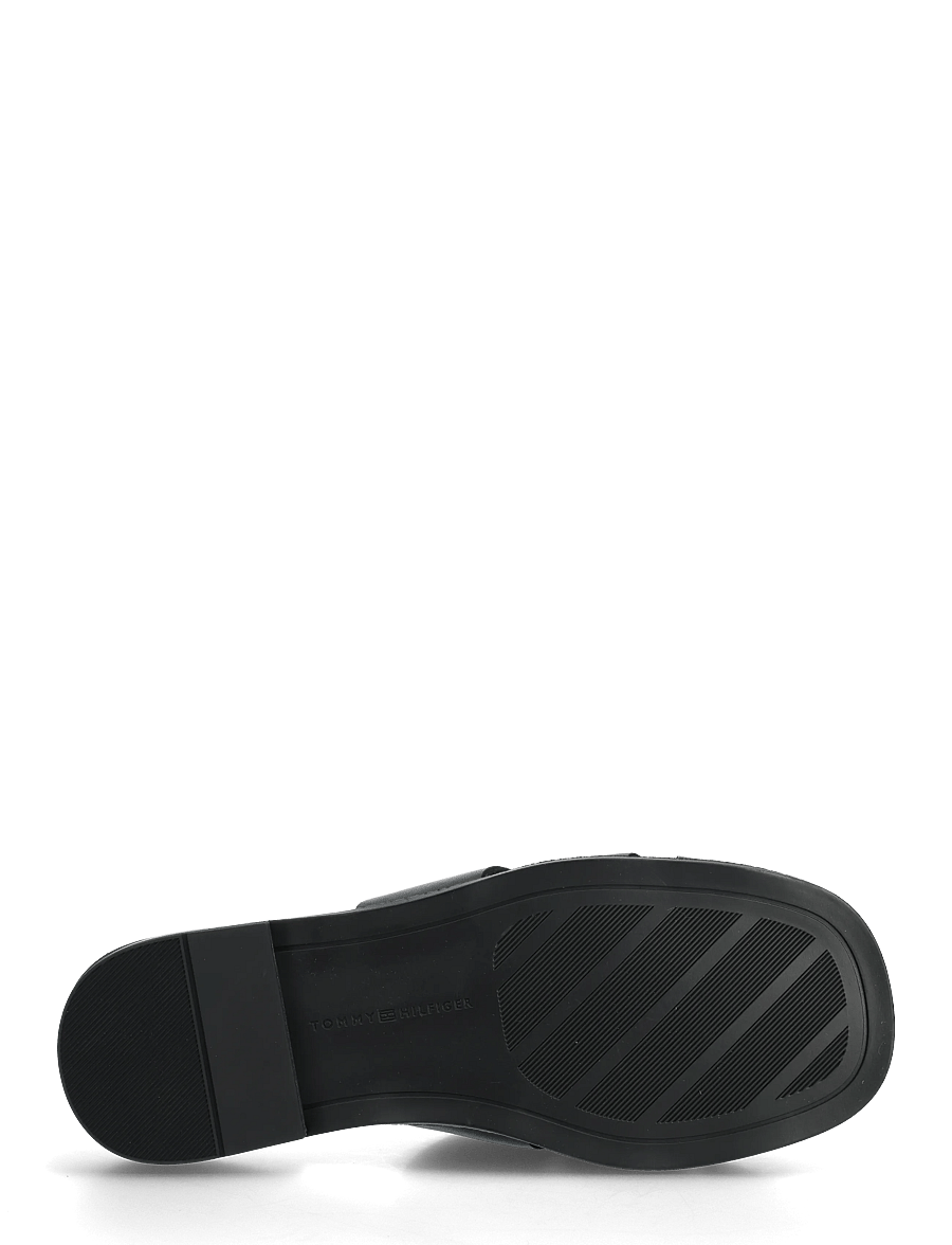 Tommy Hilfiger - COIN LEATHER SANDAL - flade sandaler - black - 4