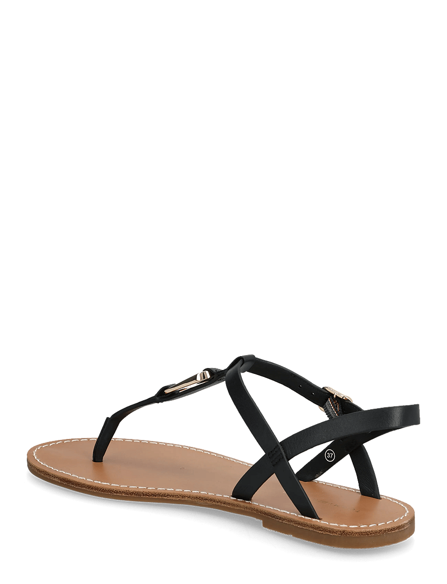 Tommy Hilfiger - LEATHER THONG SANDAL - madalad sandaalid - black - 2