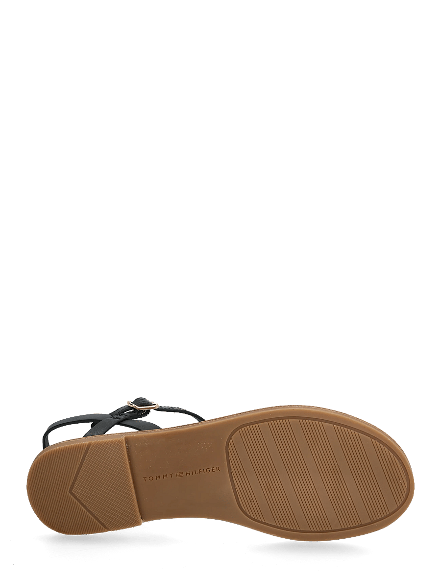 Tommy Hilfiger - LEATHER THONG SANDAL - madalad sandaalid - black - 4