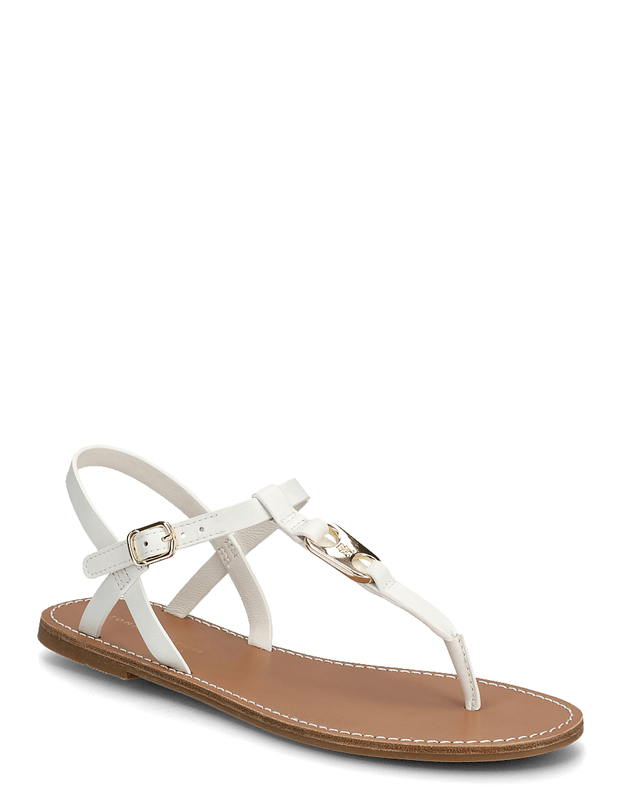 Tommy Hilfiger - LEATHER THONG SANDAL - flache sandalen - ecru - 0