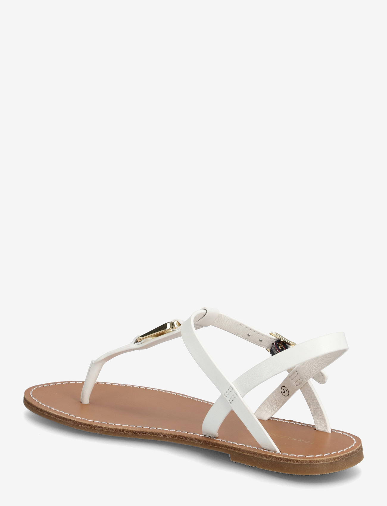 Tommy Hilfiger - LEATHER THONG SANDAL - flade sandaler - ecru - 2