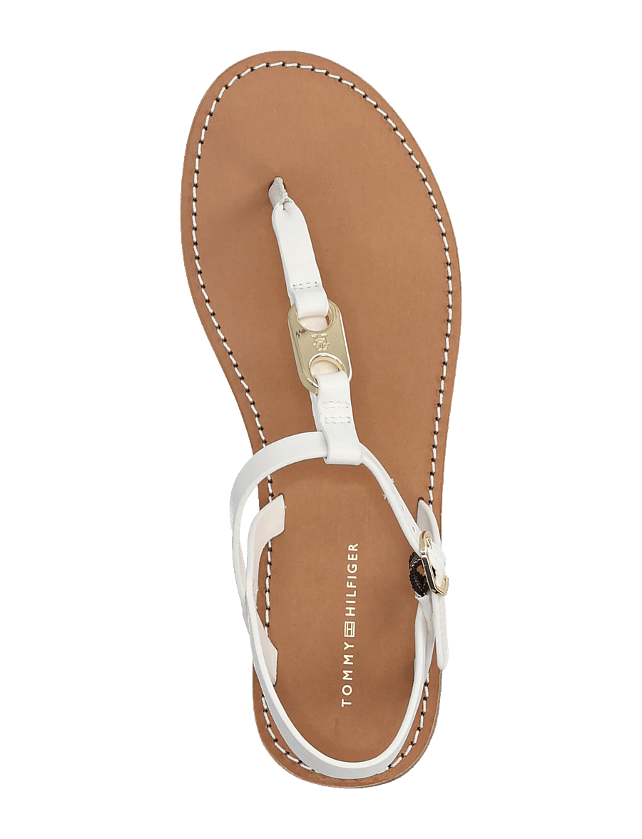 Tommy Hilfiger - LEATHER THONG SANDAL - flache sandalen - ecru - 3