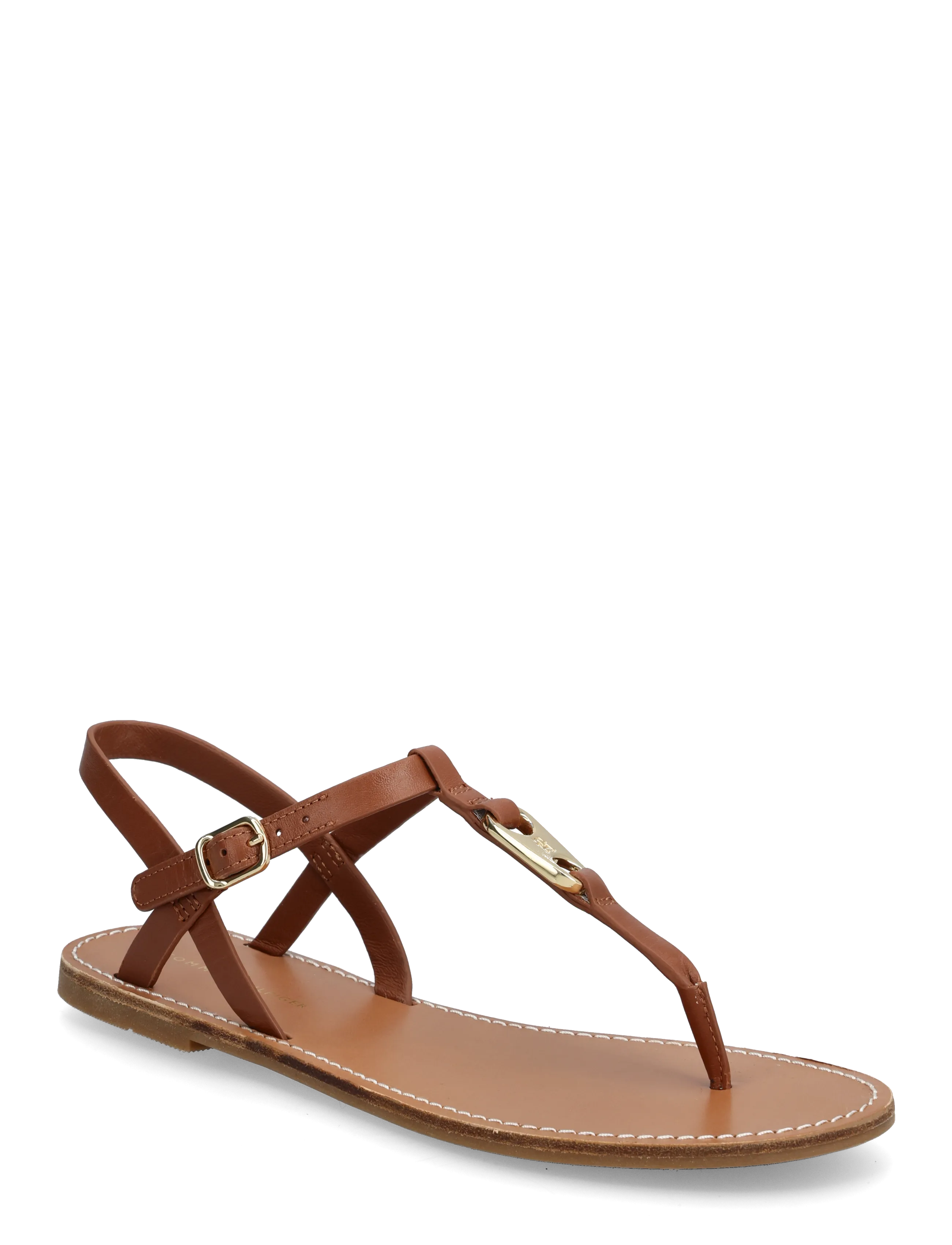 Tommy Hilfiger Leather Thong Sandal, 37, Sandals, Braun - Flat Frauen