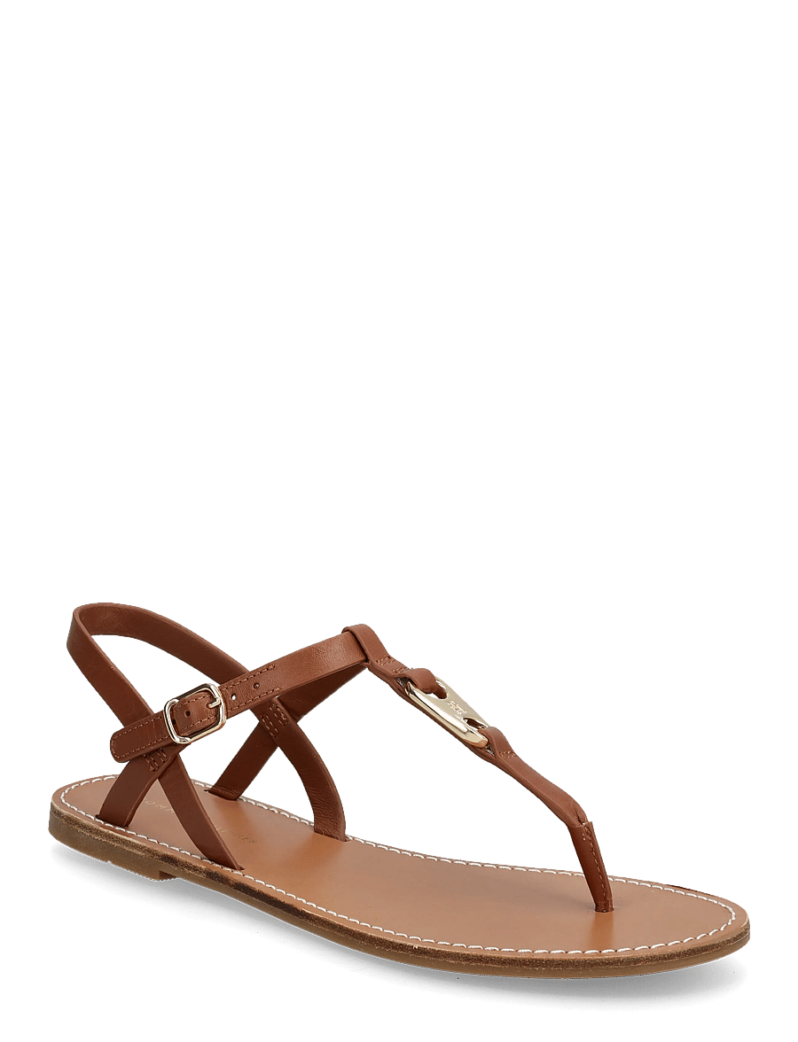 Tommy Hilfiger - LEATHER THONG SANDAL - flache sandalen - warm bronze - 0