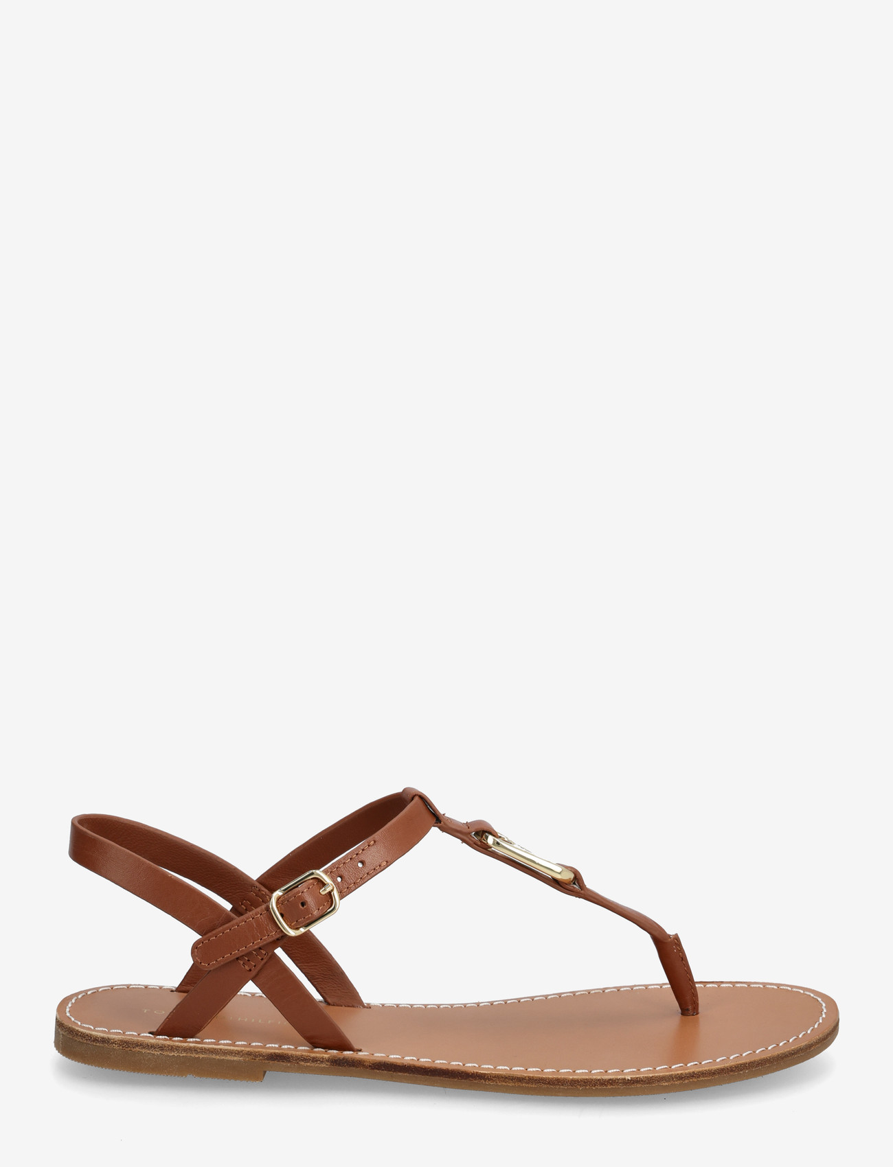 Tommy Hilfiger - LEATHER THONG SANDAL - flade sandaler - warm bronze - 1