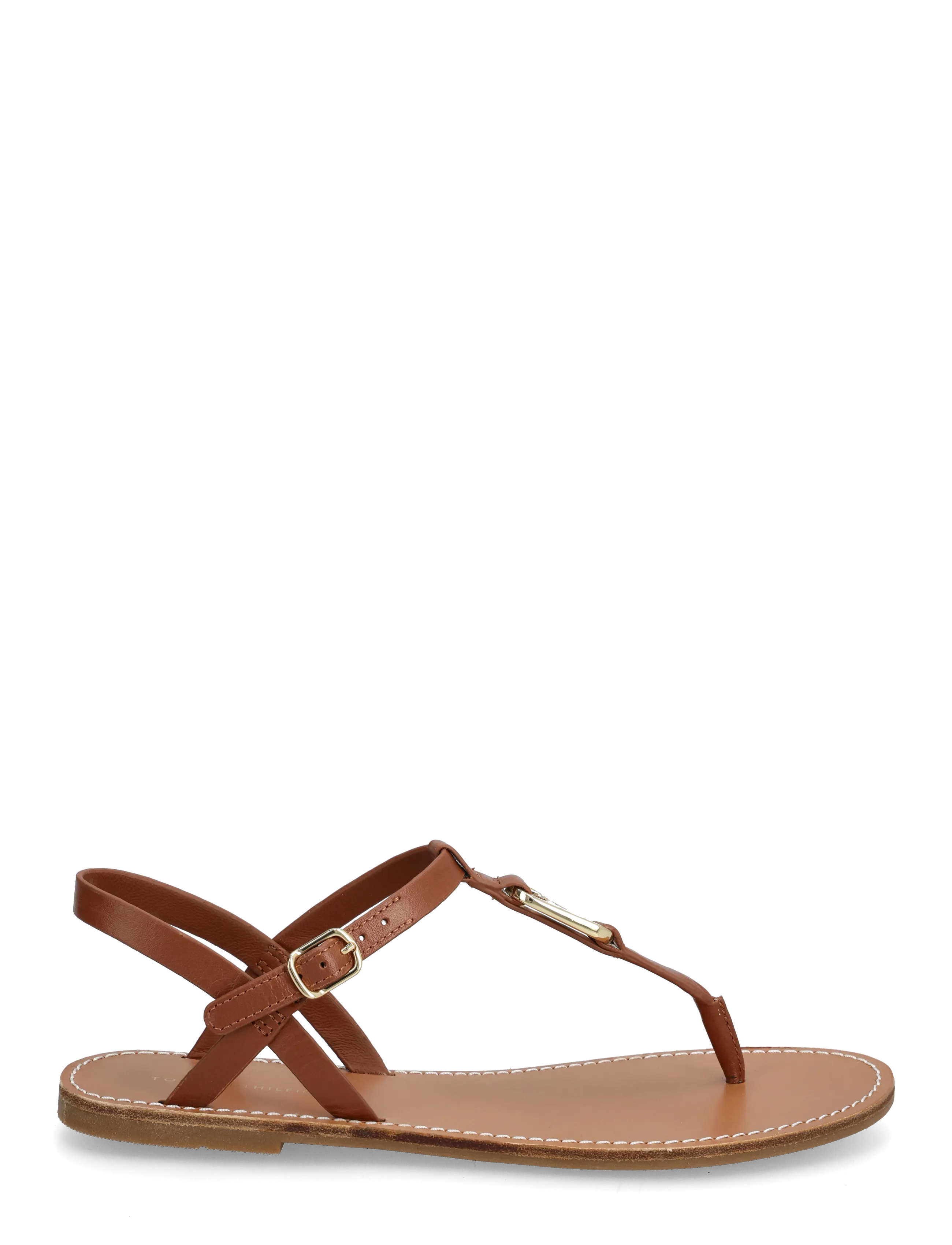 Tommy Hilfiger - LEATHER THONG SANDAL - flade sandaler - warm bronze - 1