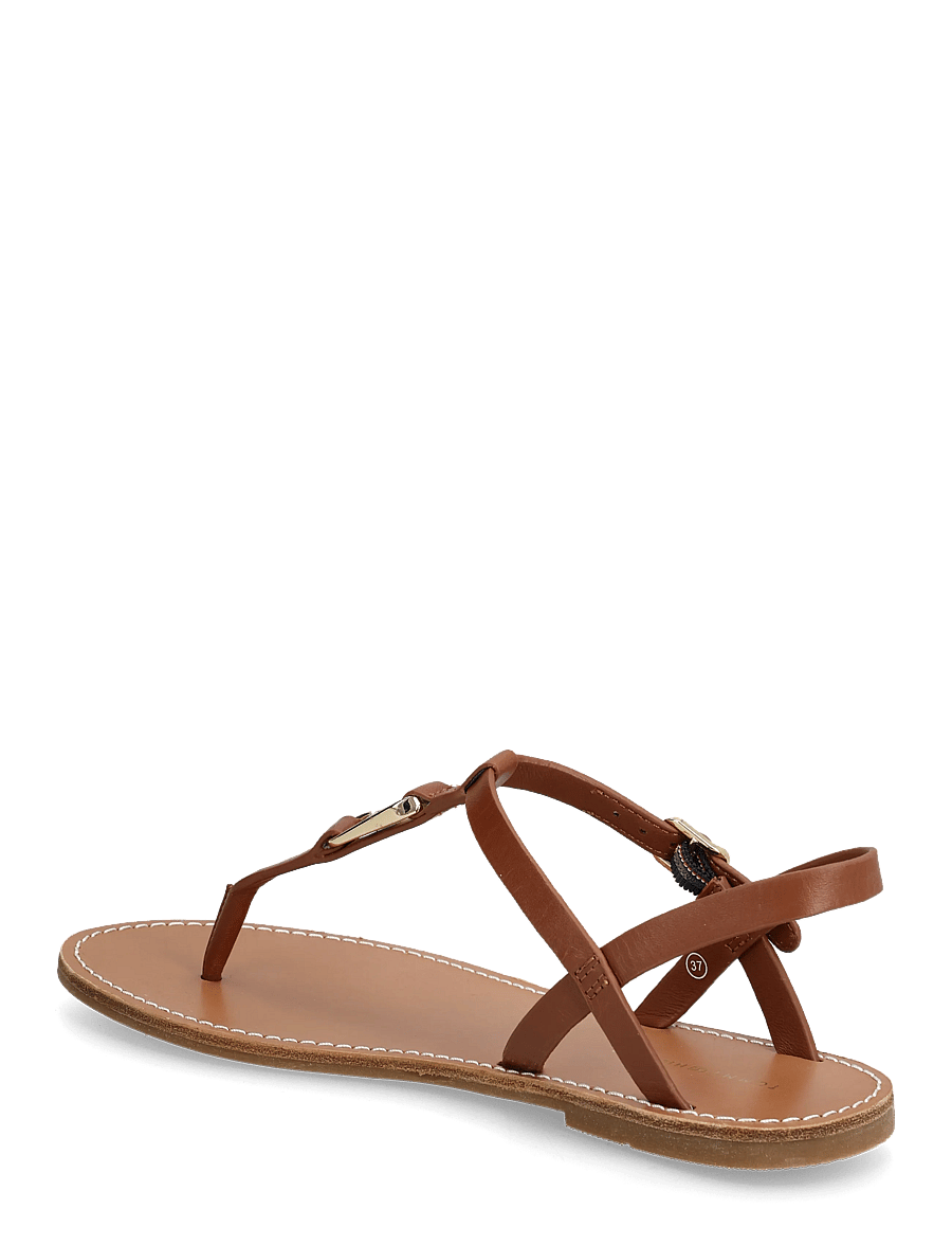 Tommy Hilfiger - LEATHER THONG SANDAL - flache sandalen - warm bronze - 2