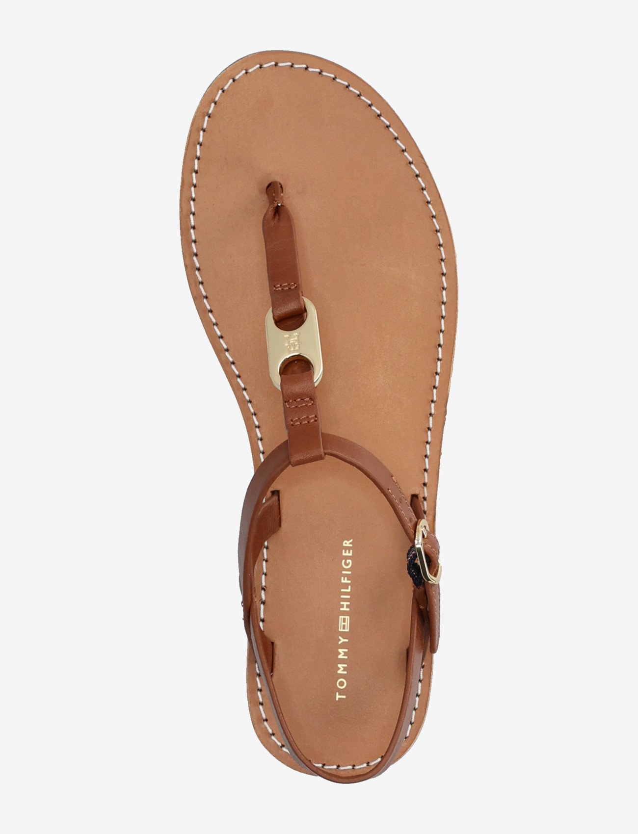 Tommy Hilfiger - LEATHER THONG SANDAL - flade sandaler - warm bronze - 3