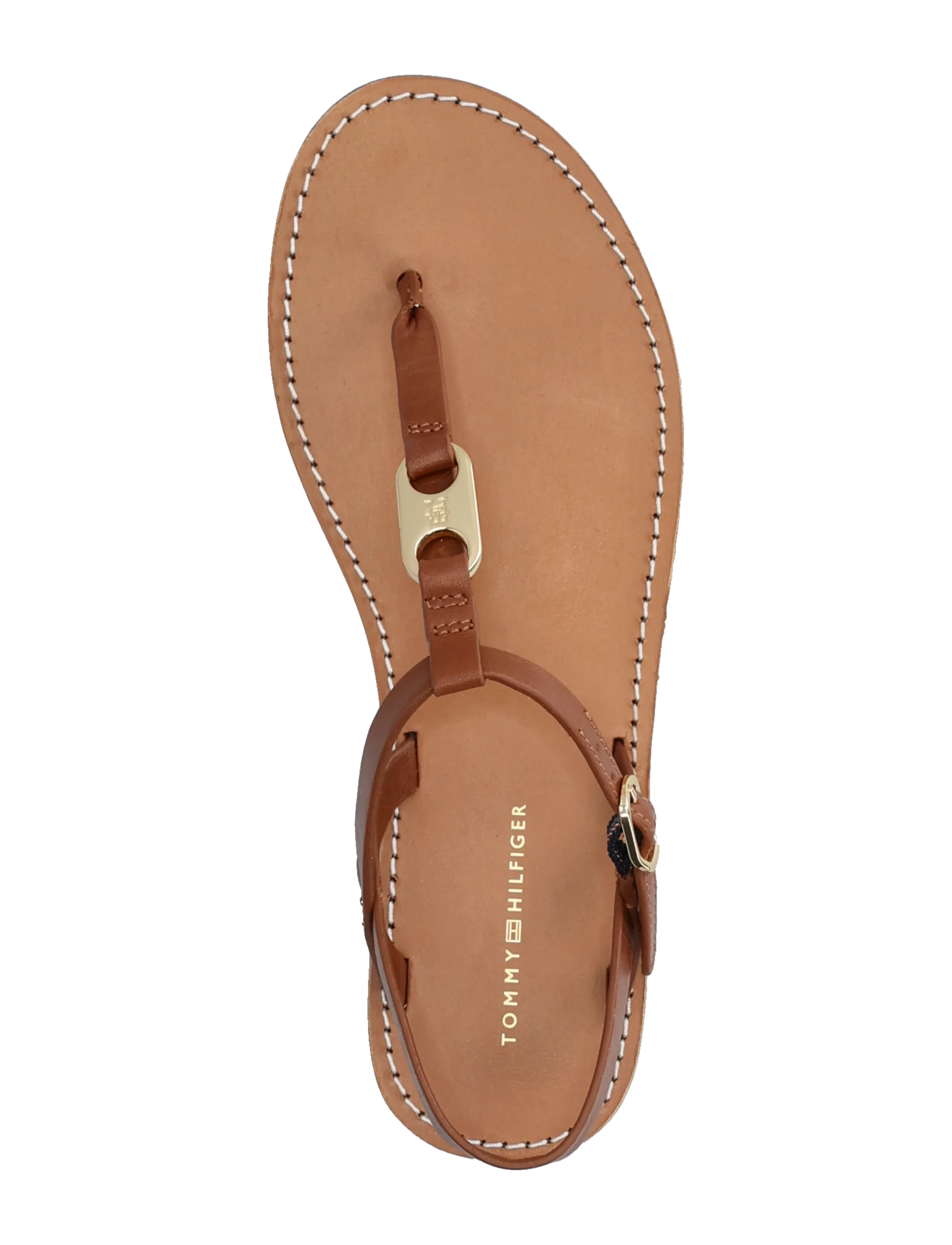 Tommy Hilfiger - LEATHER THONG SANDAL - flade sandaler - warm bronze - 3