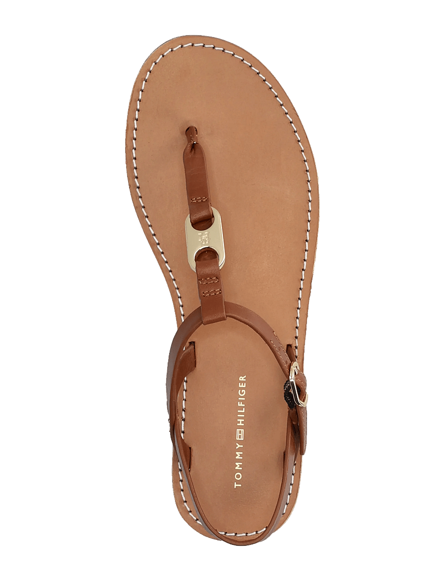 Tommy Hilfiger - LEATHER THONG SANDAL - flache sandalen - warm bronze - 3