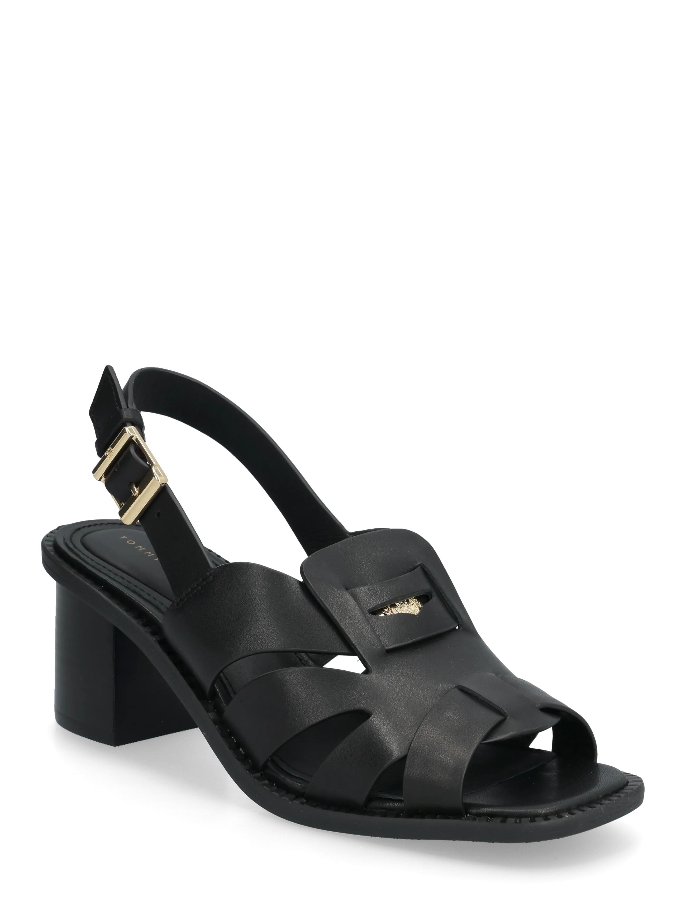Tommy Hilfiger CROSS BLOCKED HEEL SANDAL - Sandaalid - BLACK / black