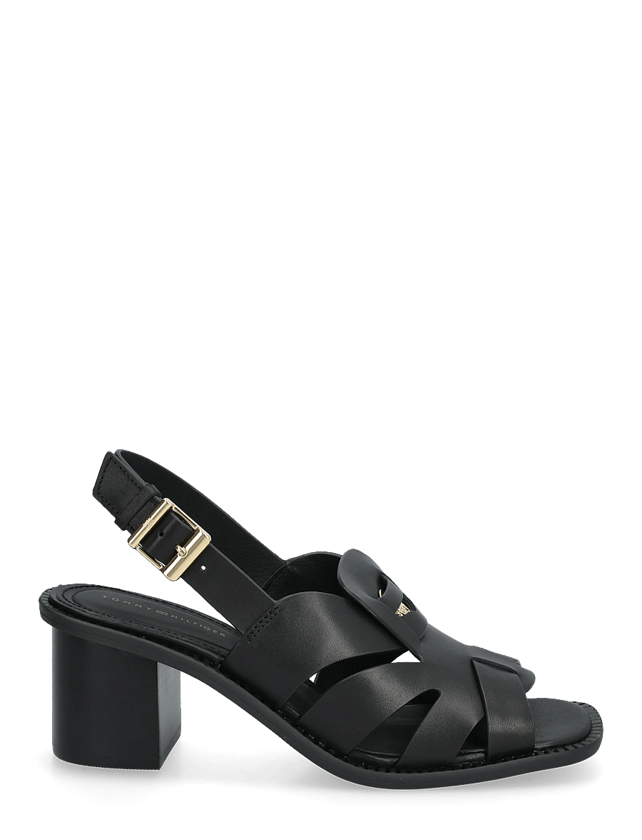Tommy Hilfiger - CROSS BLOCKED HEEL SANDAL - sandaletten - black - 1