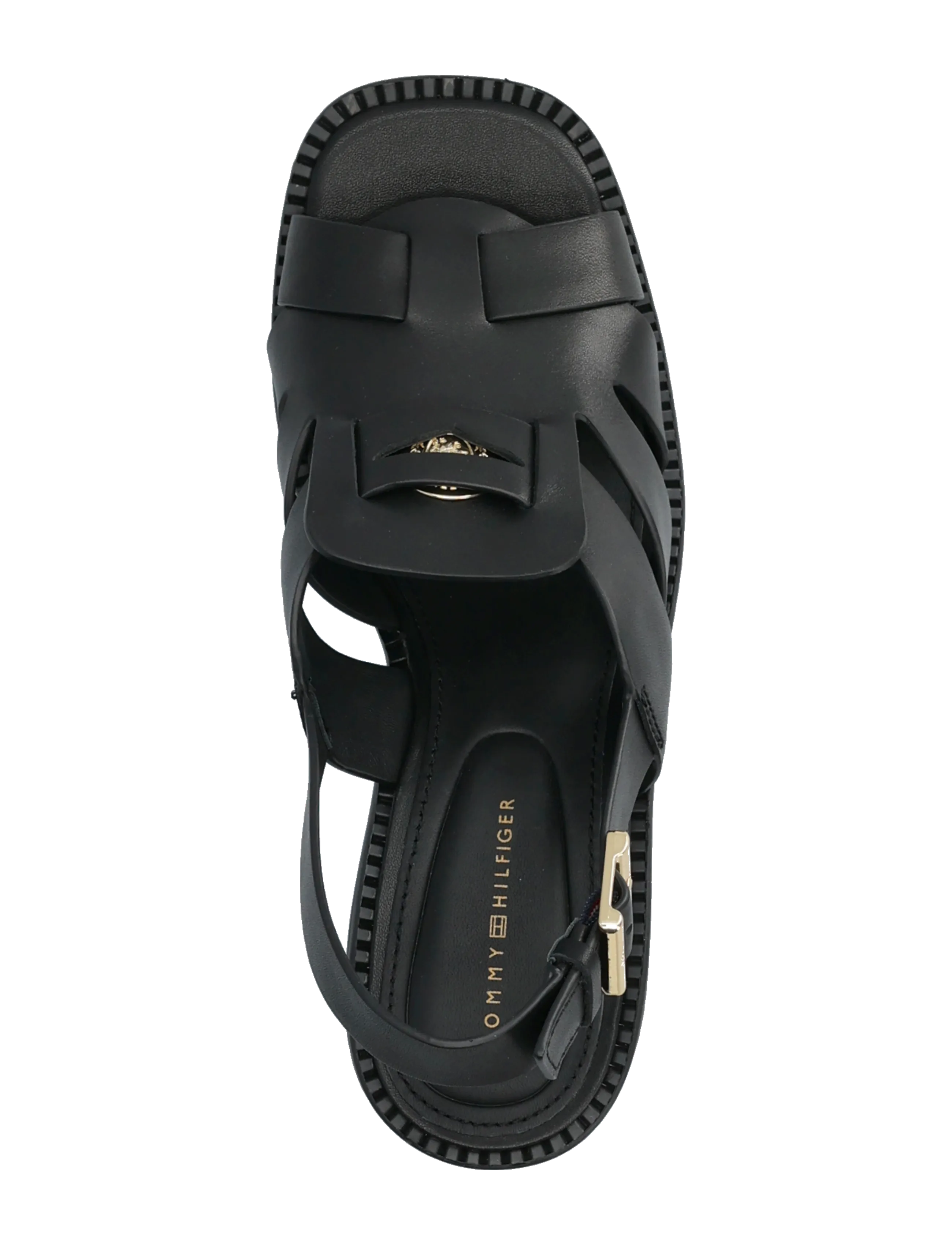 Tommy Hilfiger - CROSS BLOCKED HEEL SANDAL - sandaler med hæl - black - 3