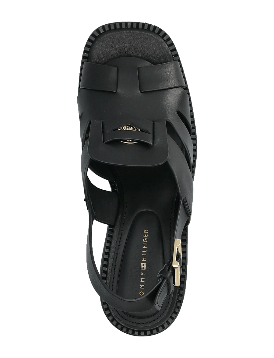 Tommy Hilfiger - CROSS BLOCKED HEEL SANDAL - sandaletten - black - 3