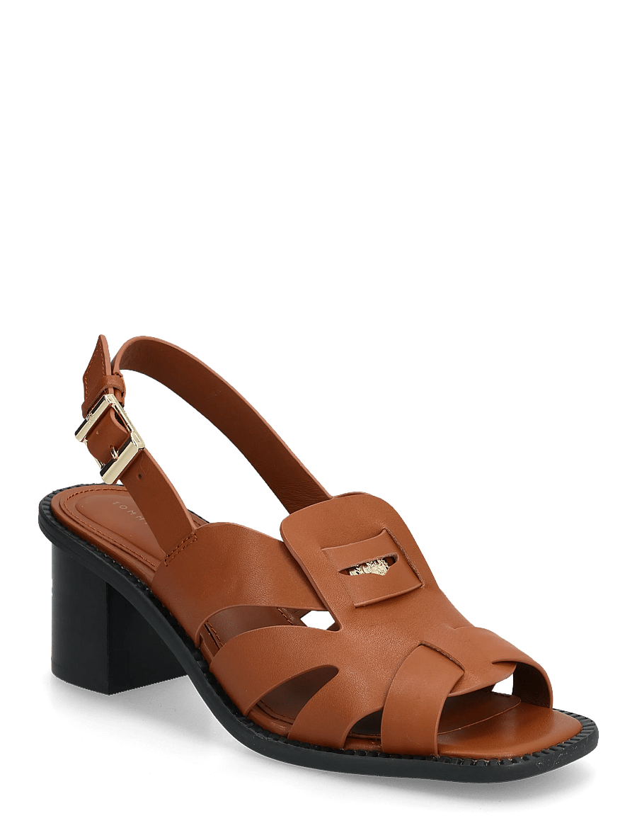 Tommy Hilfiger - CROSS BLOCKED HEEL SANDAL - sandaletter - warm bronze - 0