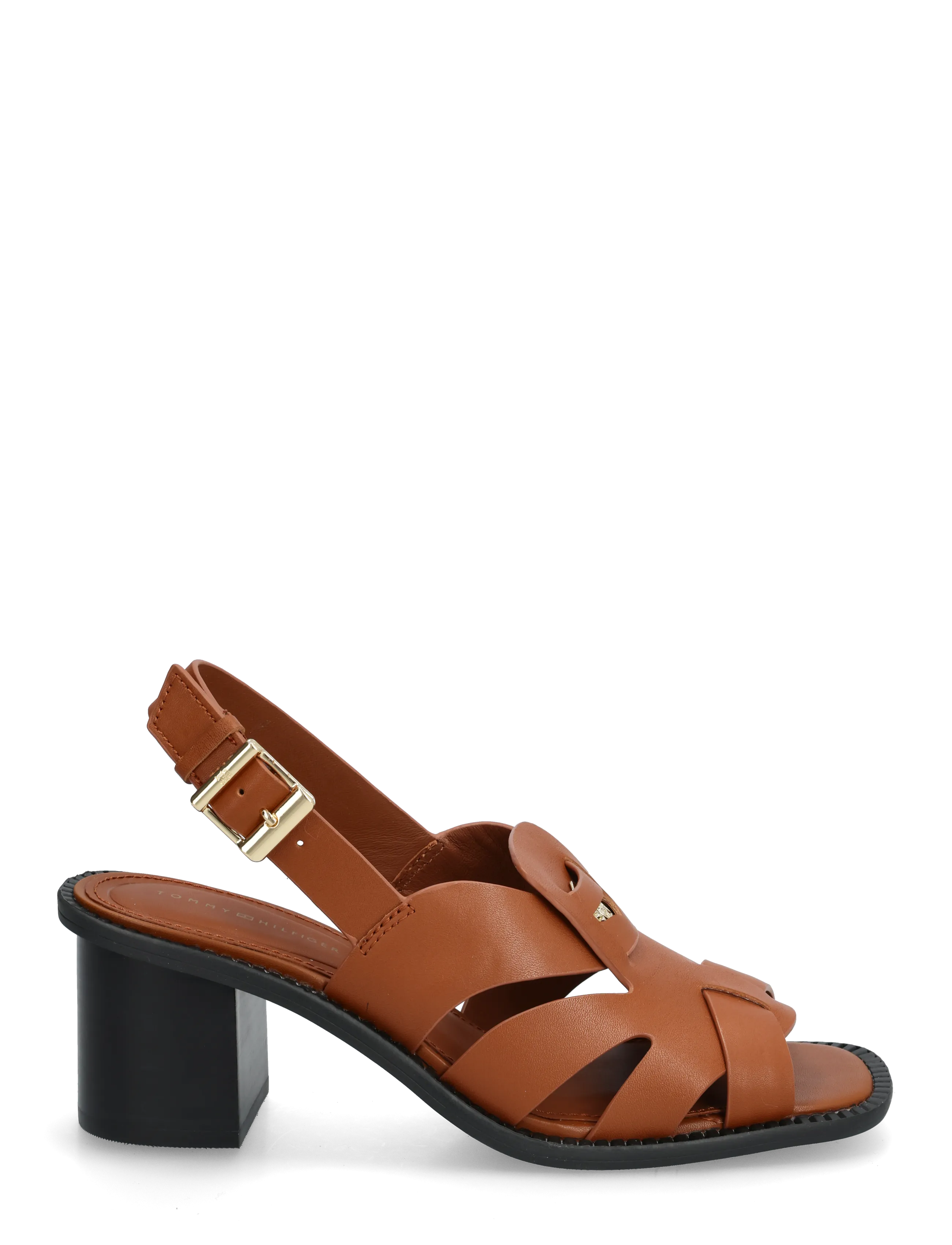 Tommy Hilfiger - CROSS BLOCKED HEEL SANDAL - sandaler med hæl - warm bronze - 1