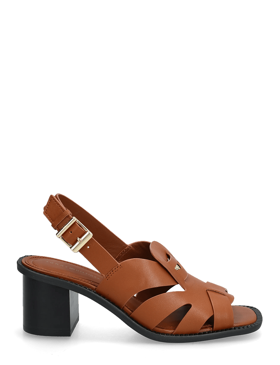 Tommy Hilfiger - CROSS BLOCKED HEEL SANDAL - sandaletter - warm bronze - 1