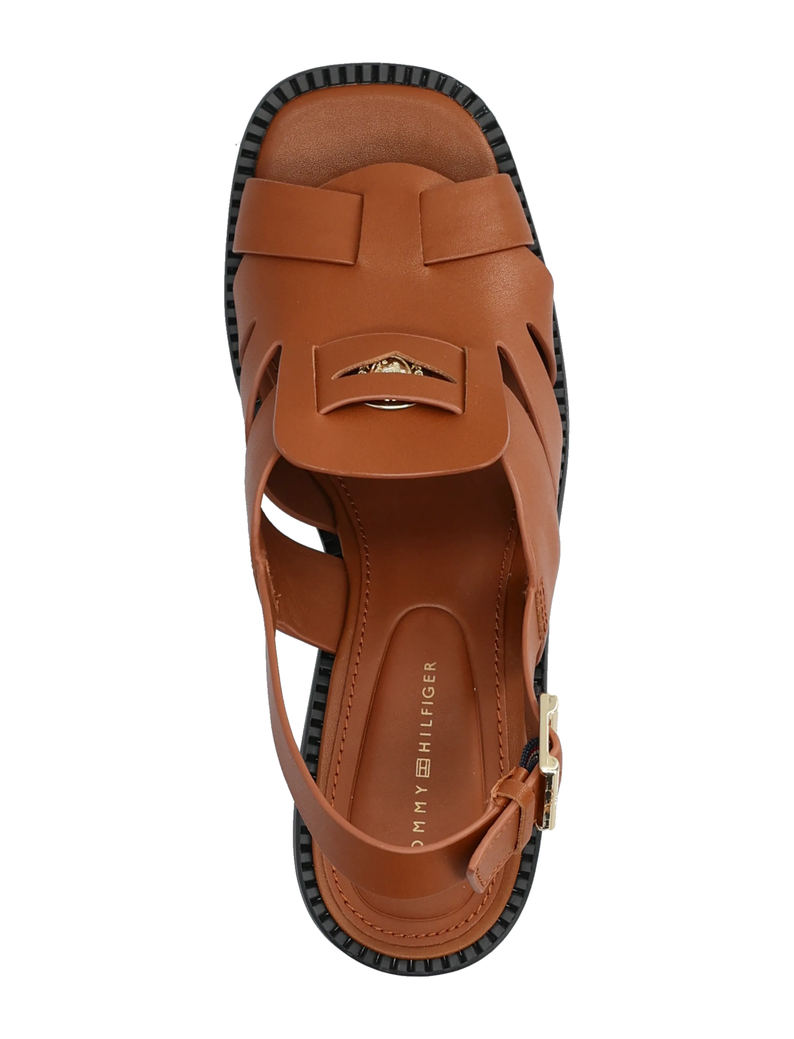 Tommy Hilfiger - CROSS BLOCKED HEEL SANDAL - sandaler med hæl - warm bronze - 3