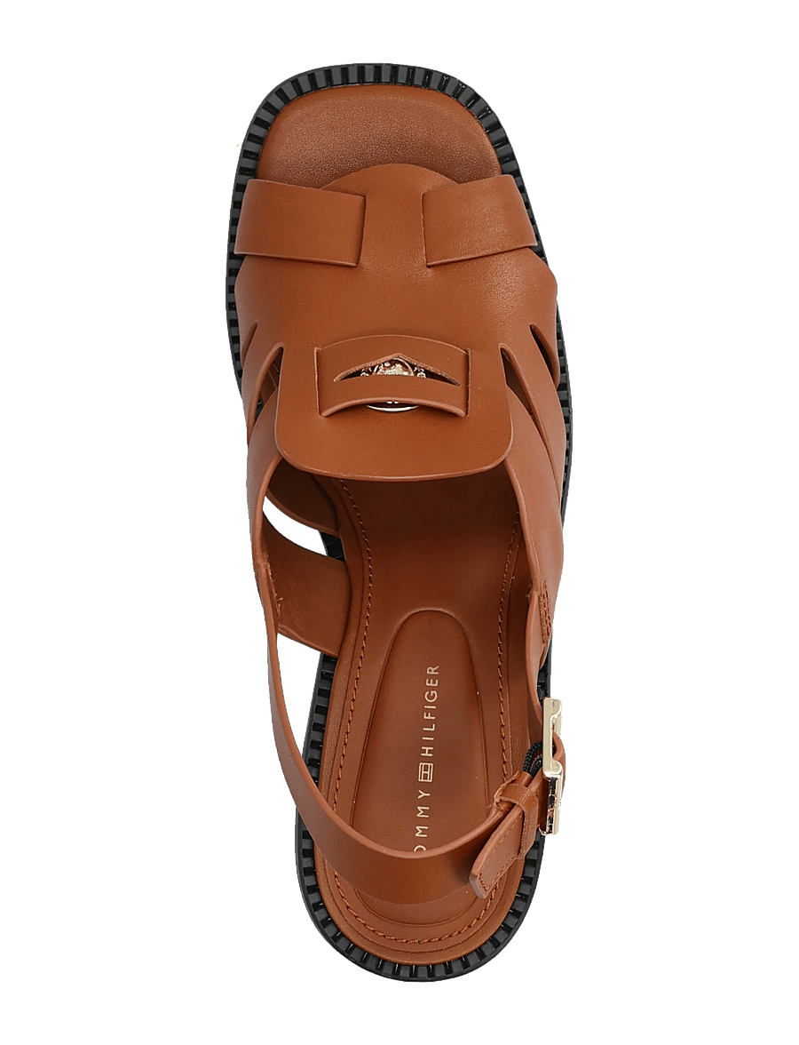 Tommy Hilfiger - CROSS BLOCKED HEEL SANDAL - sandaletter - warm bronze - 3