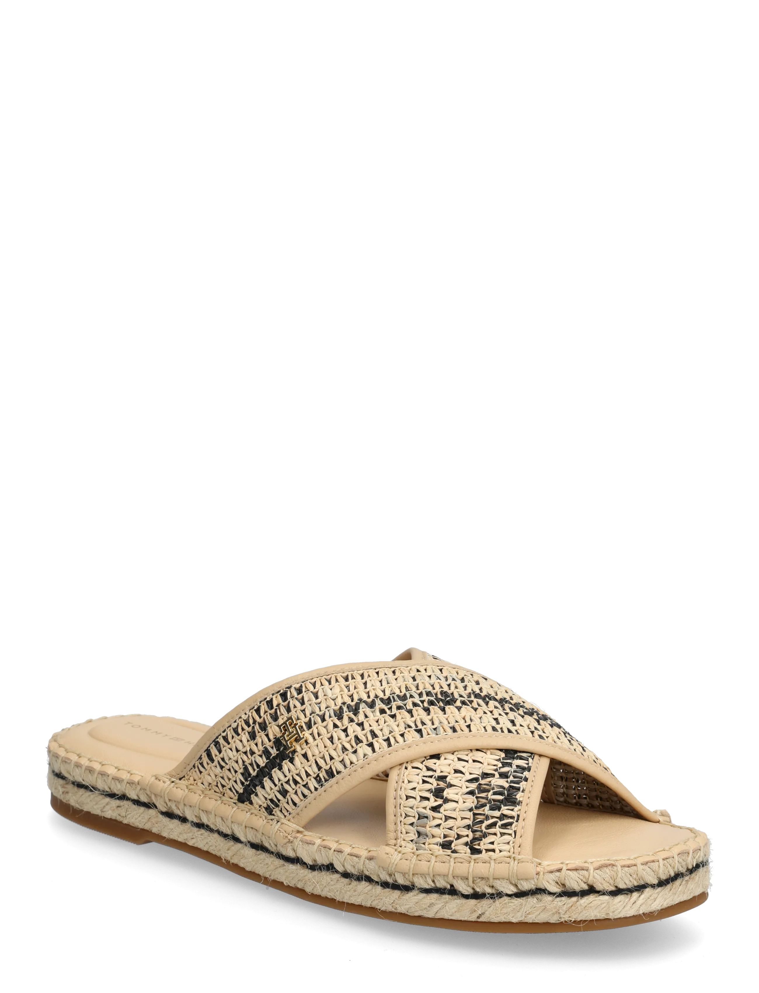 Tommy Hilfiger ESPADRILLE MULE SANDAL RAFFIA - Espadryle - NATURAL BLACK / beige