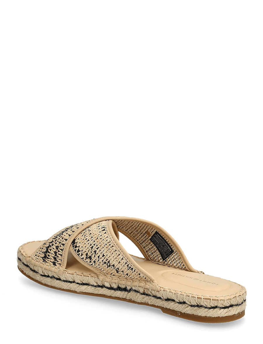 Tommy Hilfiger - ESPADRILLE MULE SANDAL RAFFIA - flache pantoletten - natural black - 2