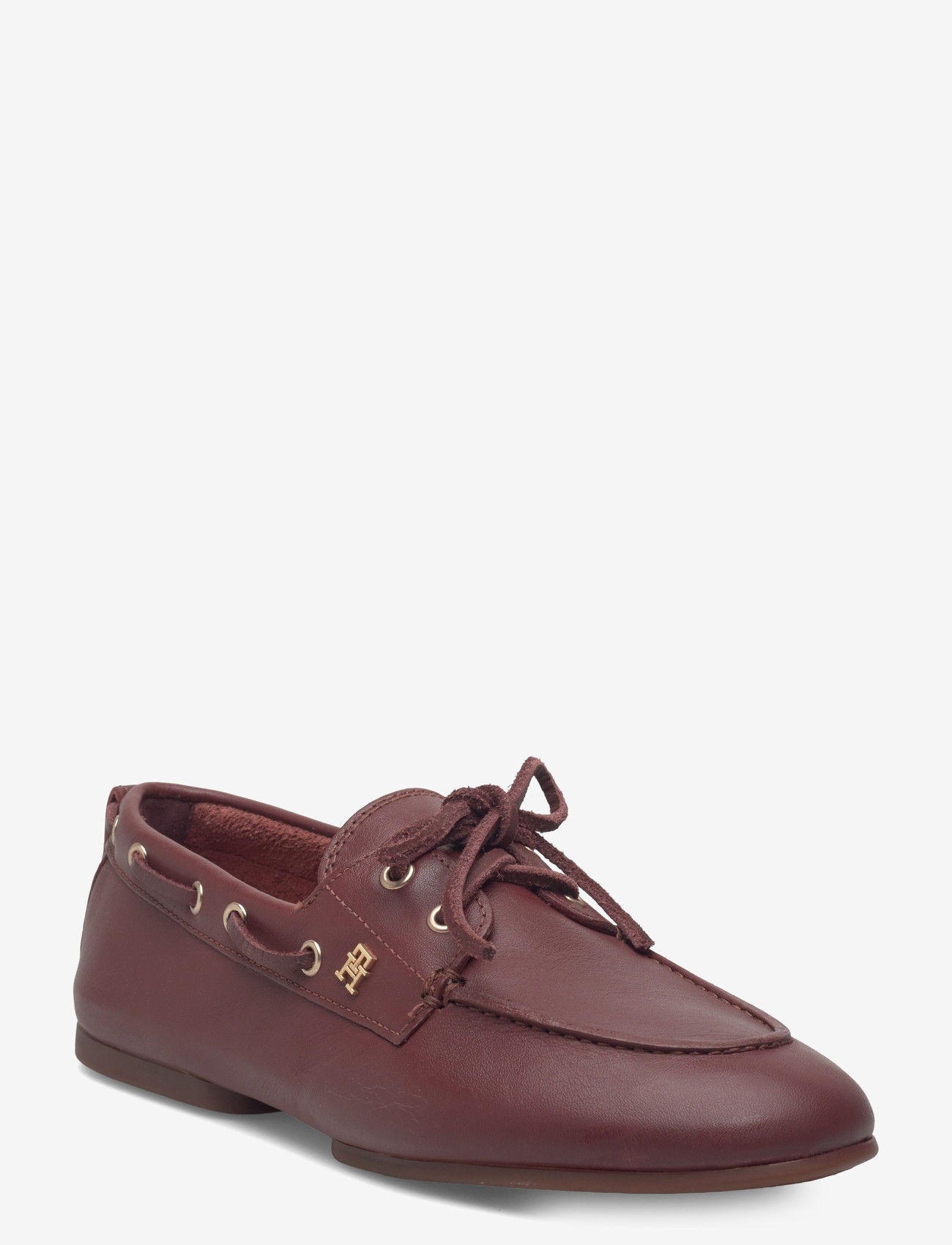 Tommy Hilfiger - TH SLEEK LEATHER BOAT SHOE - boat shoes - cherry chestnut - 0