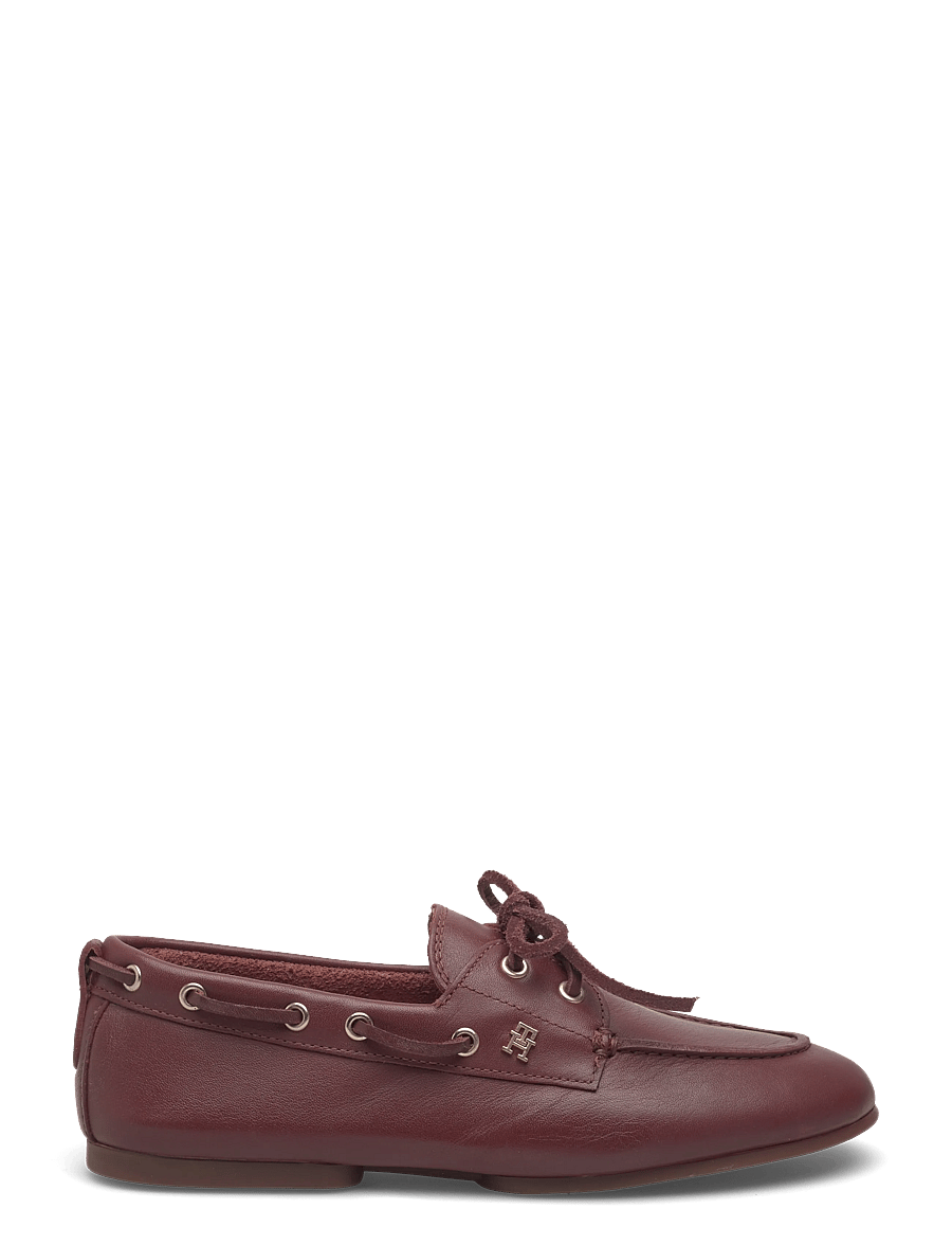 Tommy Hilfiger - TH SLEEK LEATHER BOAT SHOE - mokasinai - cherry chestnut - 1