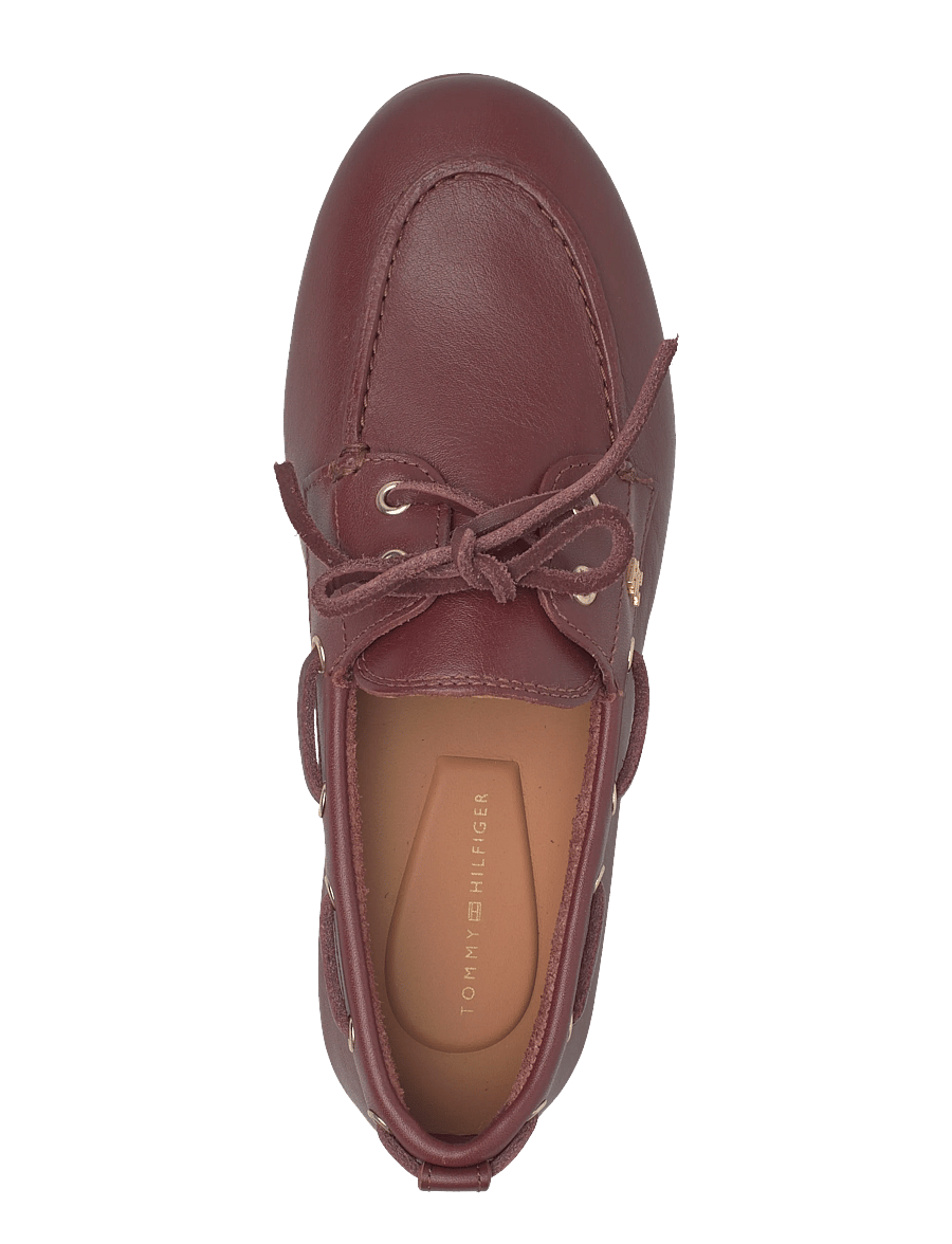 Tommy Hilfiger - TH SLEEK LEATHER BOAT SHOE - mokasinai - cherry chestnut - 3