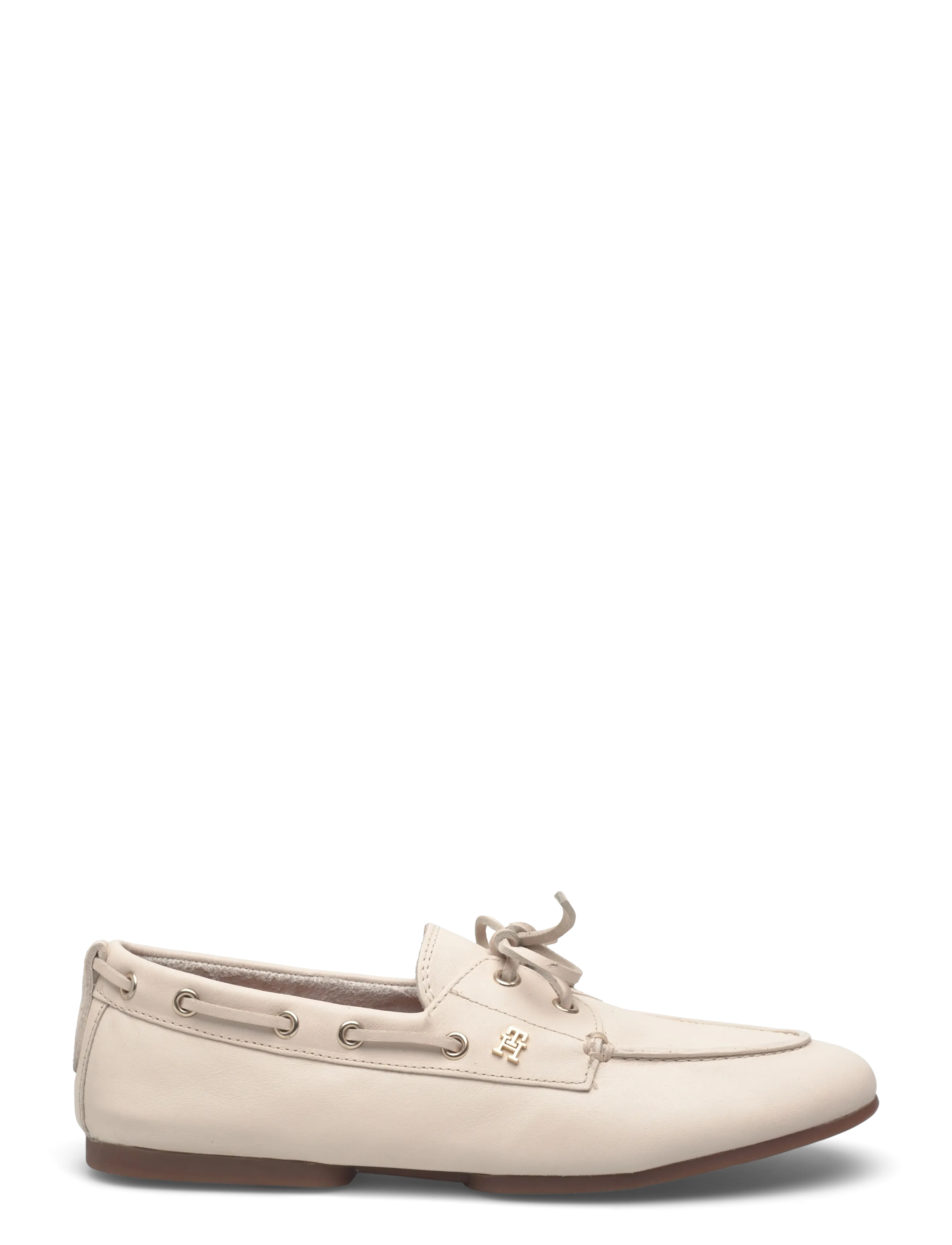 Tommy Hilfiger - TH SLEEK LEATHER BOAT SHOE - sejlersko - soft cream - 1