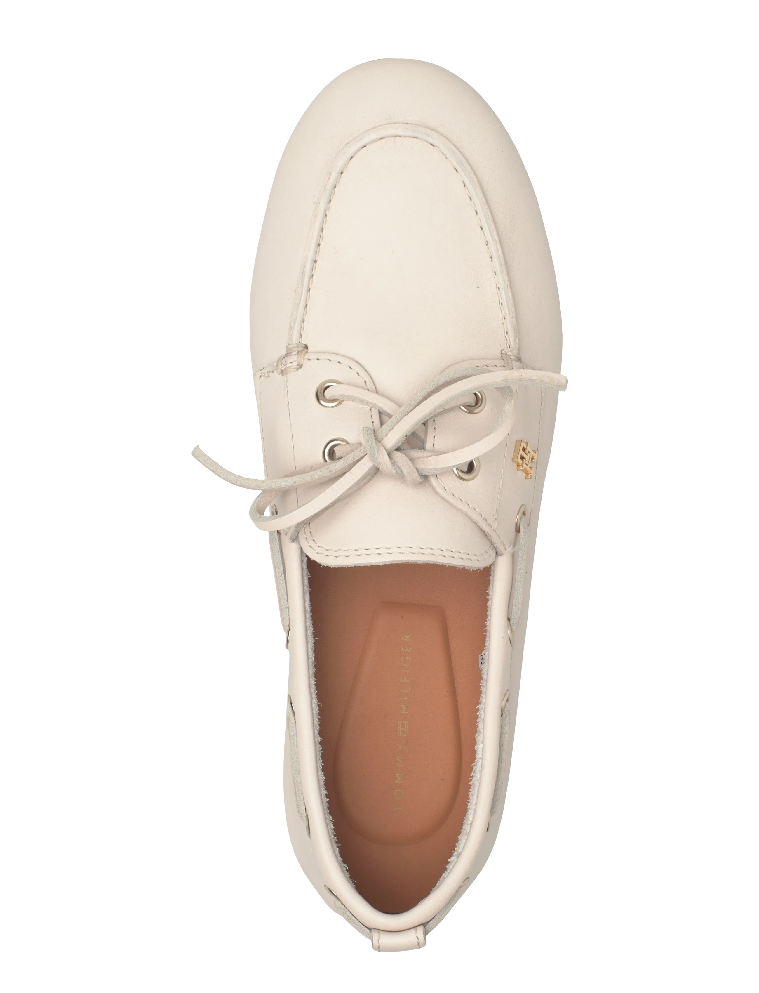 Tommy Hilfiger - TH SLEEK LEATHER BOAT SHOE - sejlersko - soft cream - 3