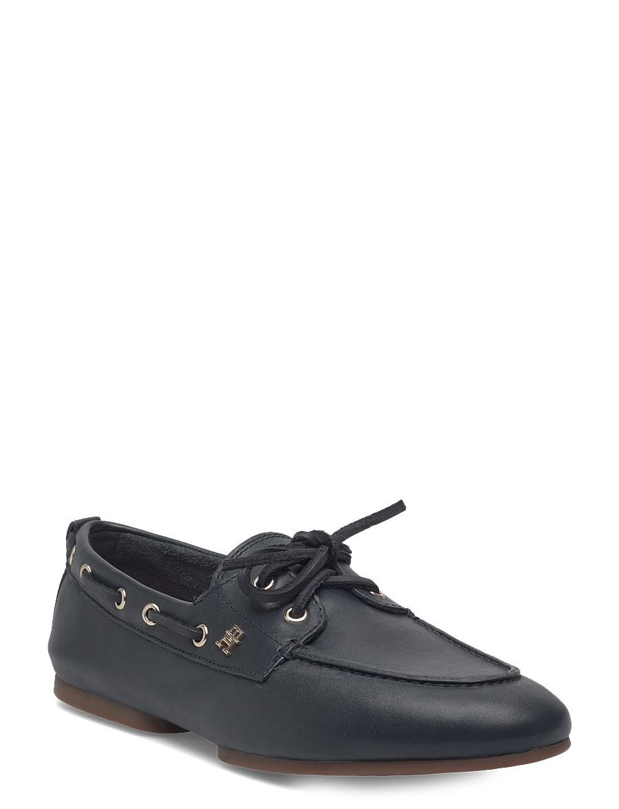 Tommy Hilfiger - TH SLEEK LEATHER BOAT SHOE - bootsschuhe - space blue - 0