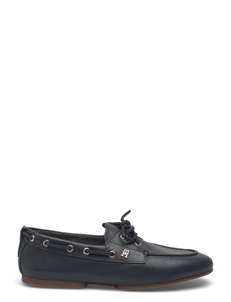 Tommy Hilfiger - TH SLEEK LEATHER BOAT SHOE - bootsschuhe - space blue - 1