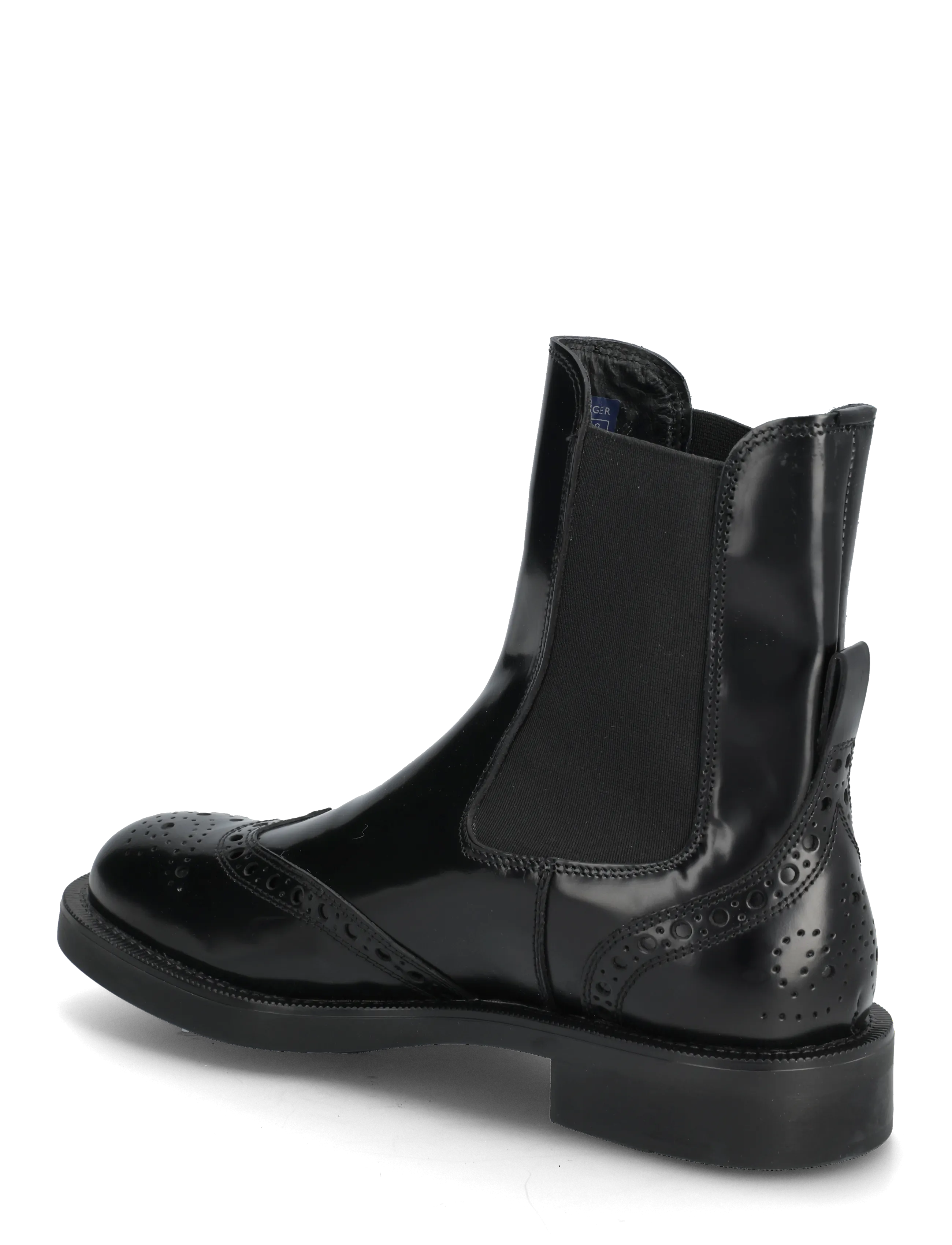 Tommy Hilfiger - BROGUE LEATHER CHELSEA BOOT - platta ankelboots - black - 2
